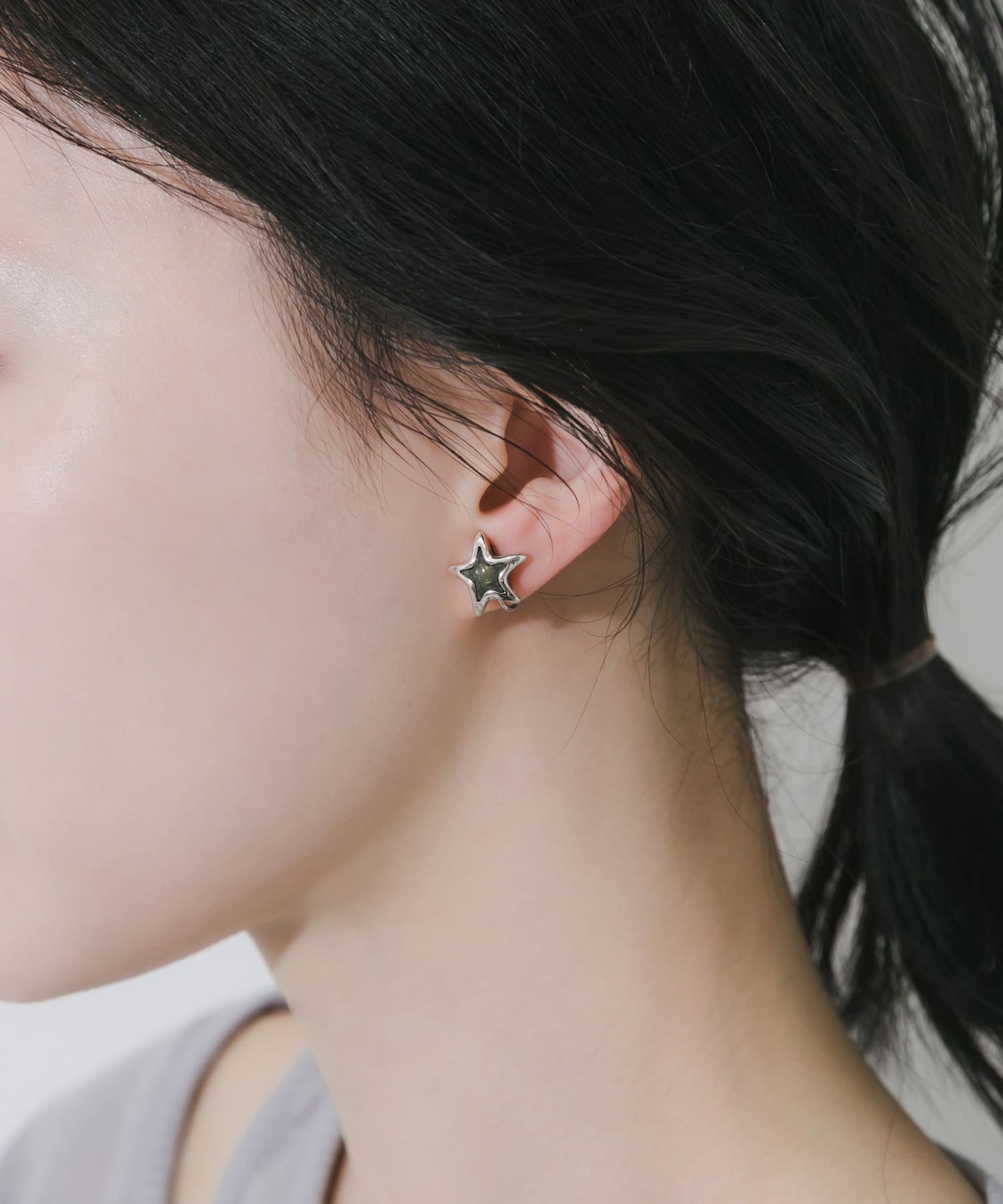 レイヤードスターイヤリング SV/GR -