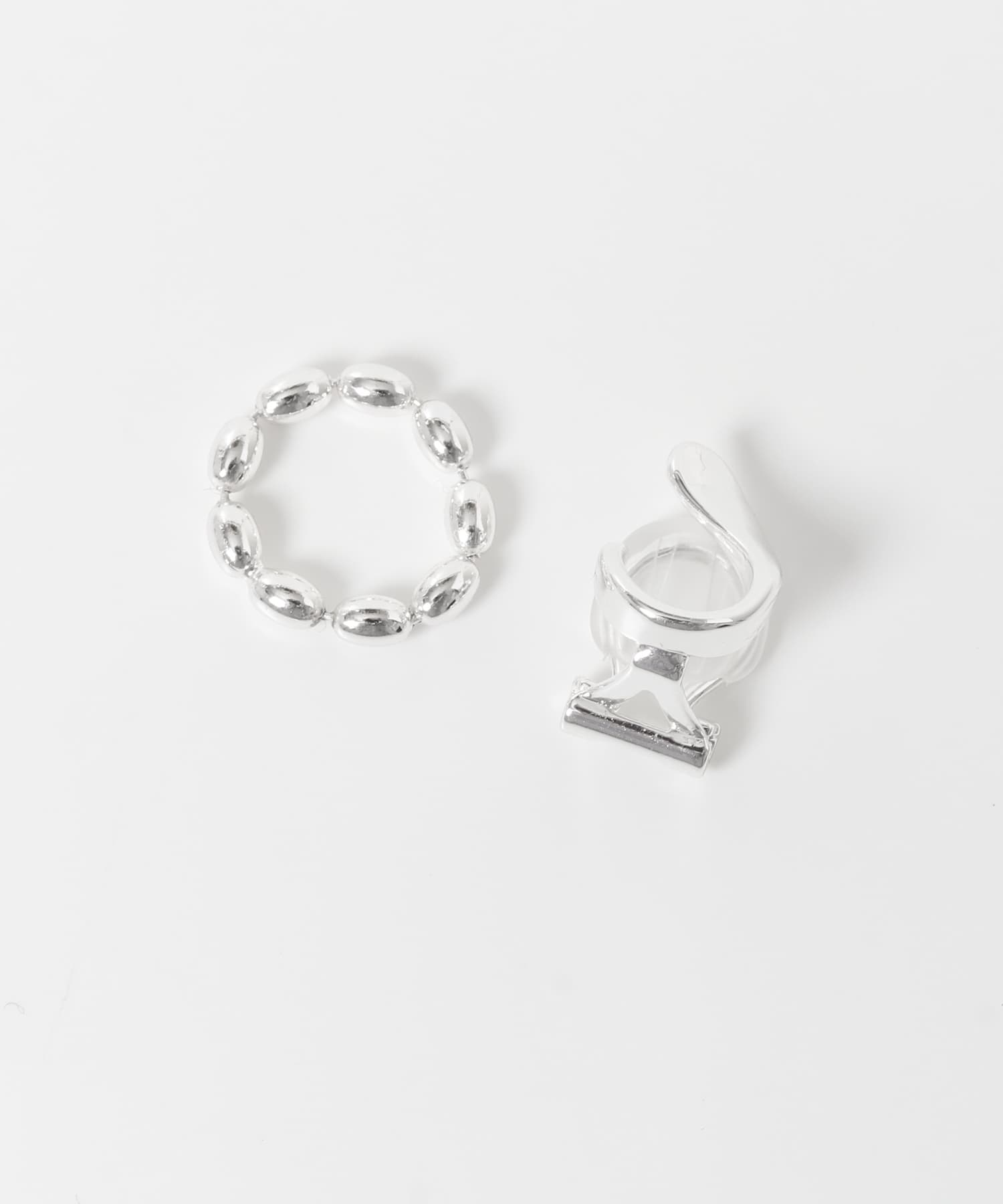 カーブラインラウンドチェーンイヤリング SLV -