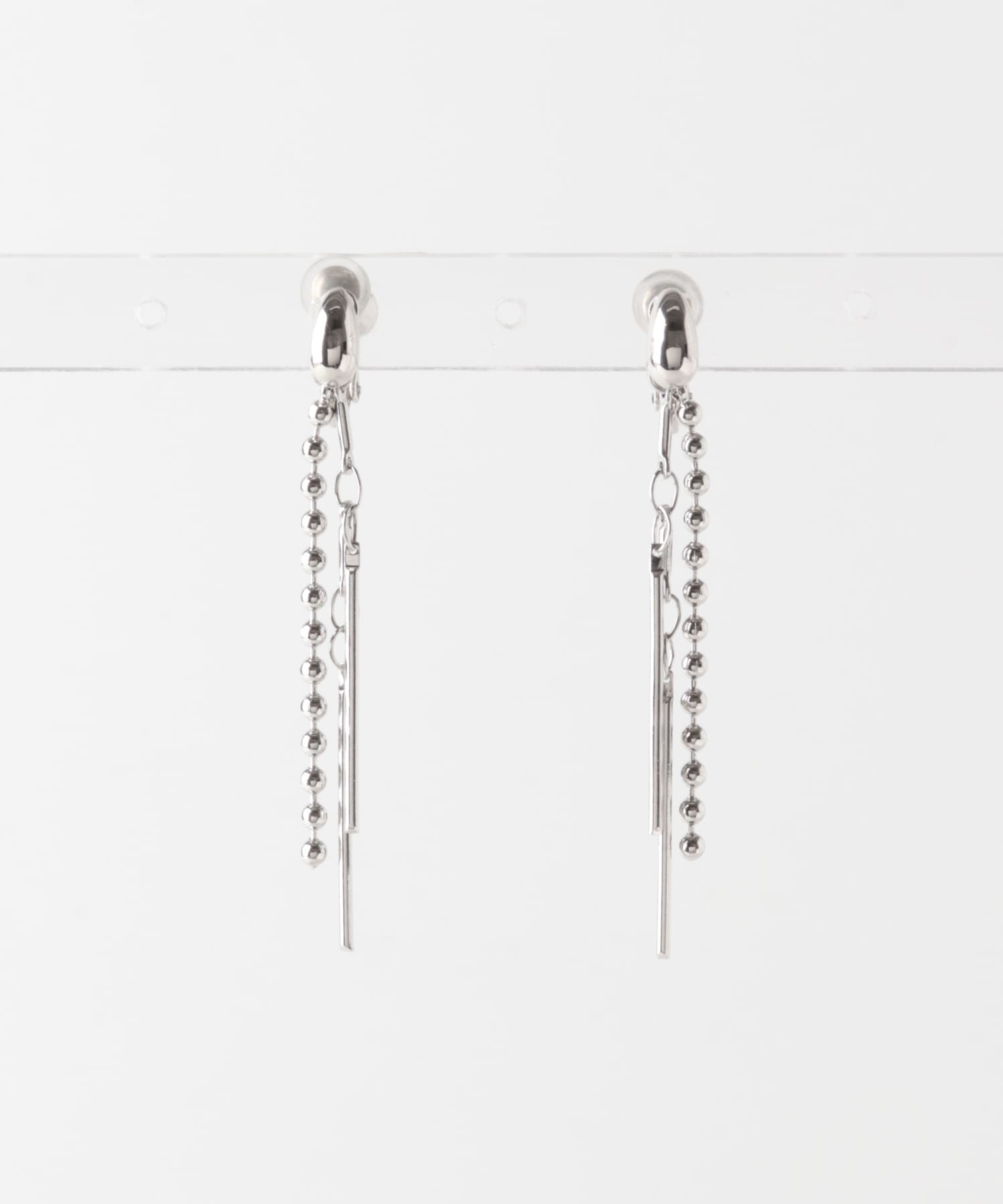 ダブルチェーンイヤリング SLV -