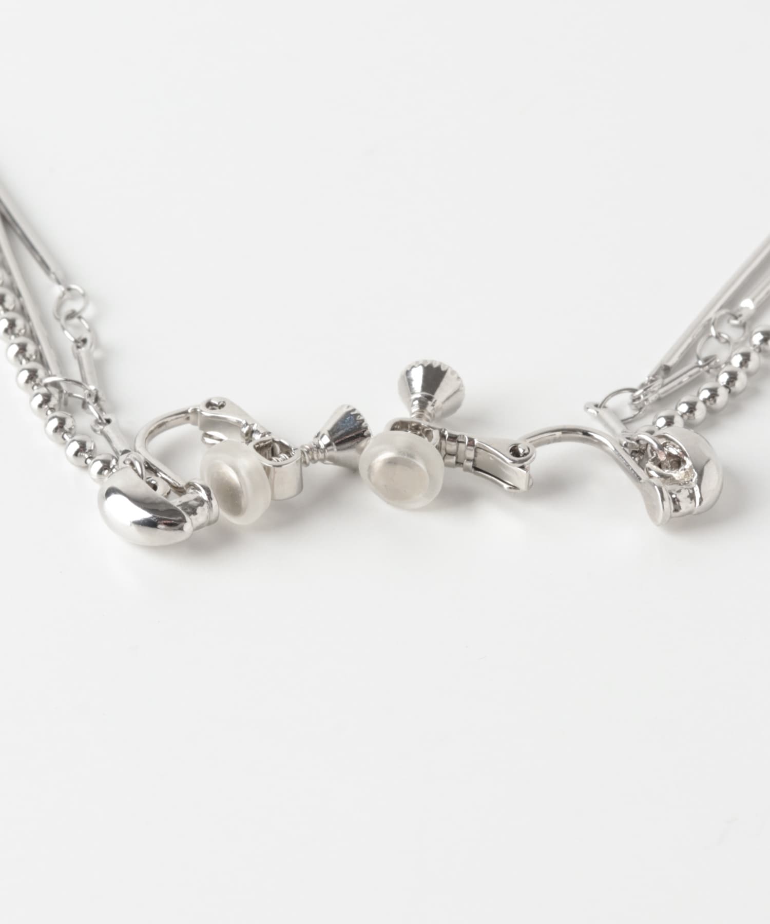 ダブルチェーンイヤリング SLV -