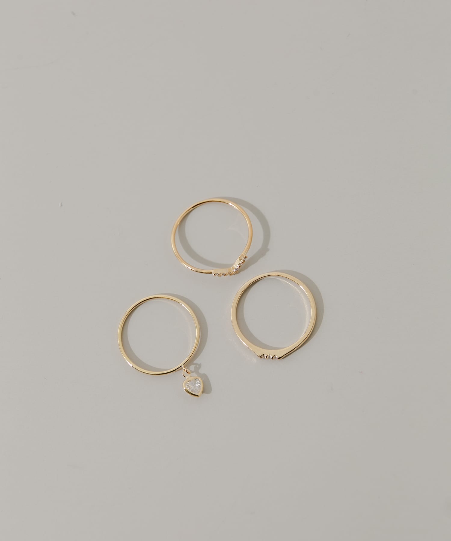 ビジューチャーム3セットリング