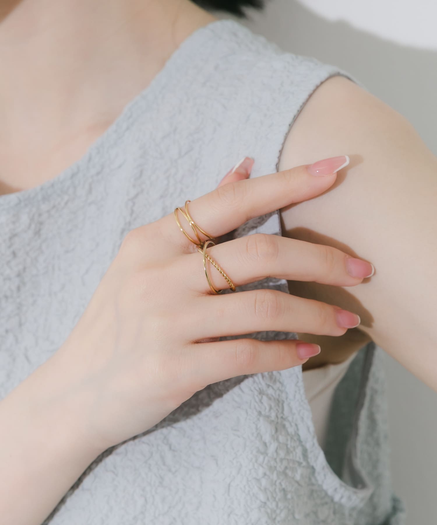 ステンレスナロー2セットリング