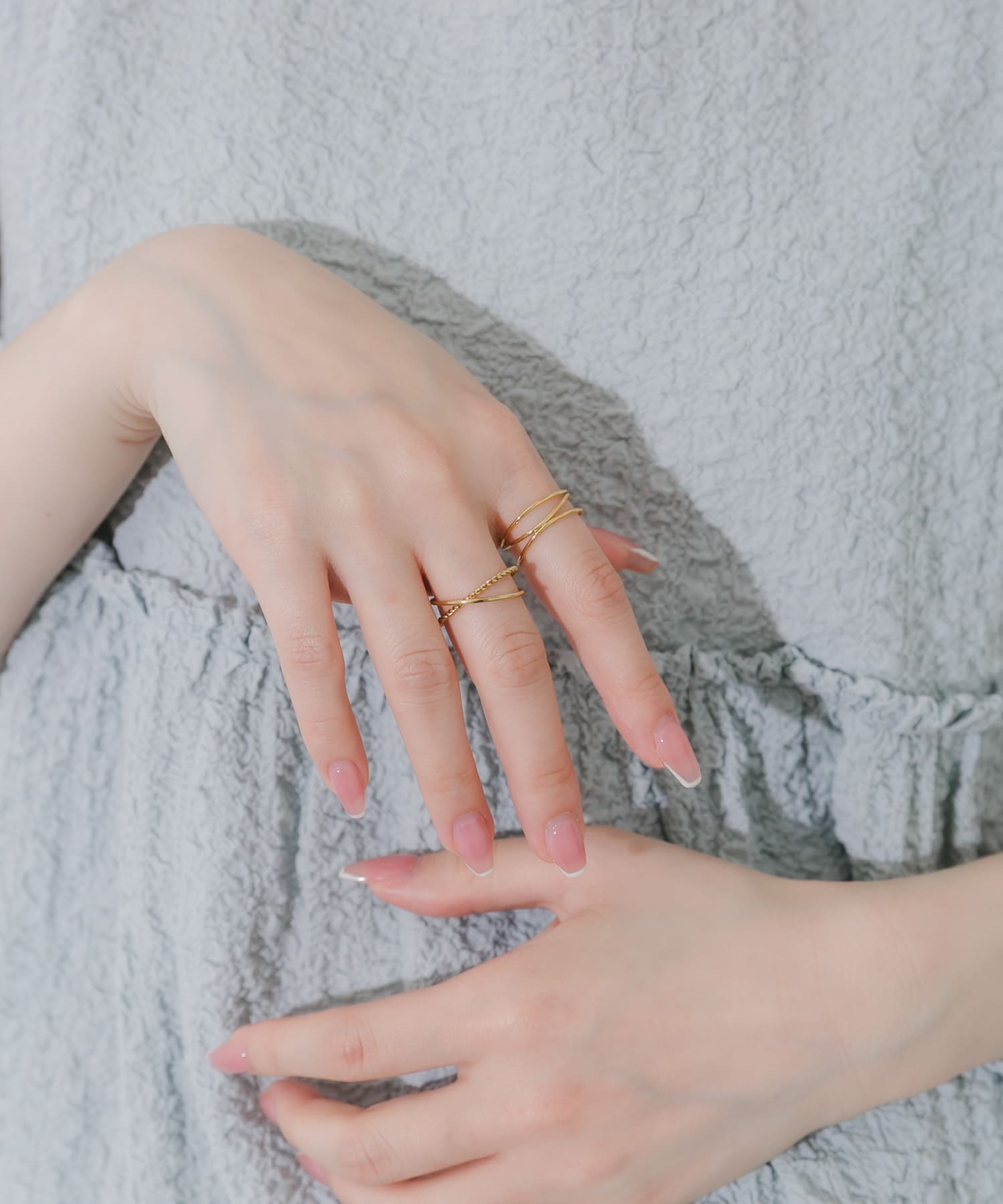 ステンレスナロー2セットリング GLD -