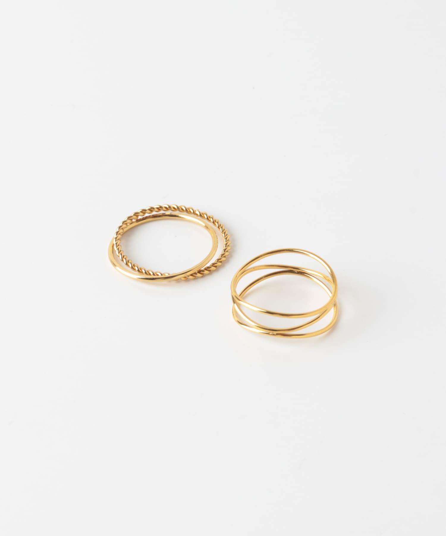 ステンレスナロー2セットリング GLD -