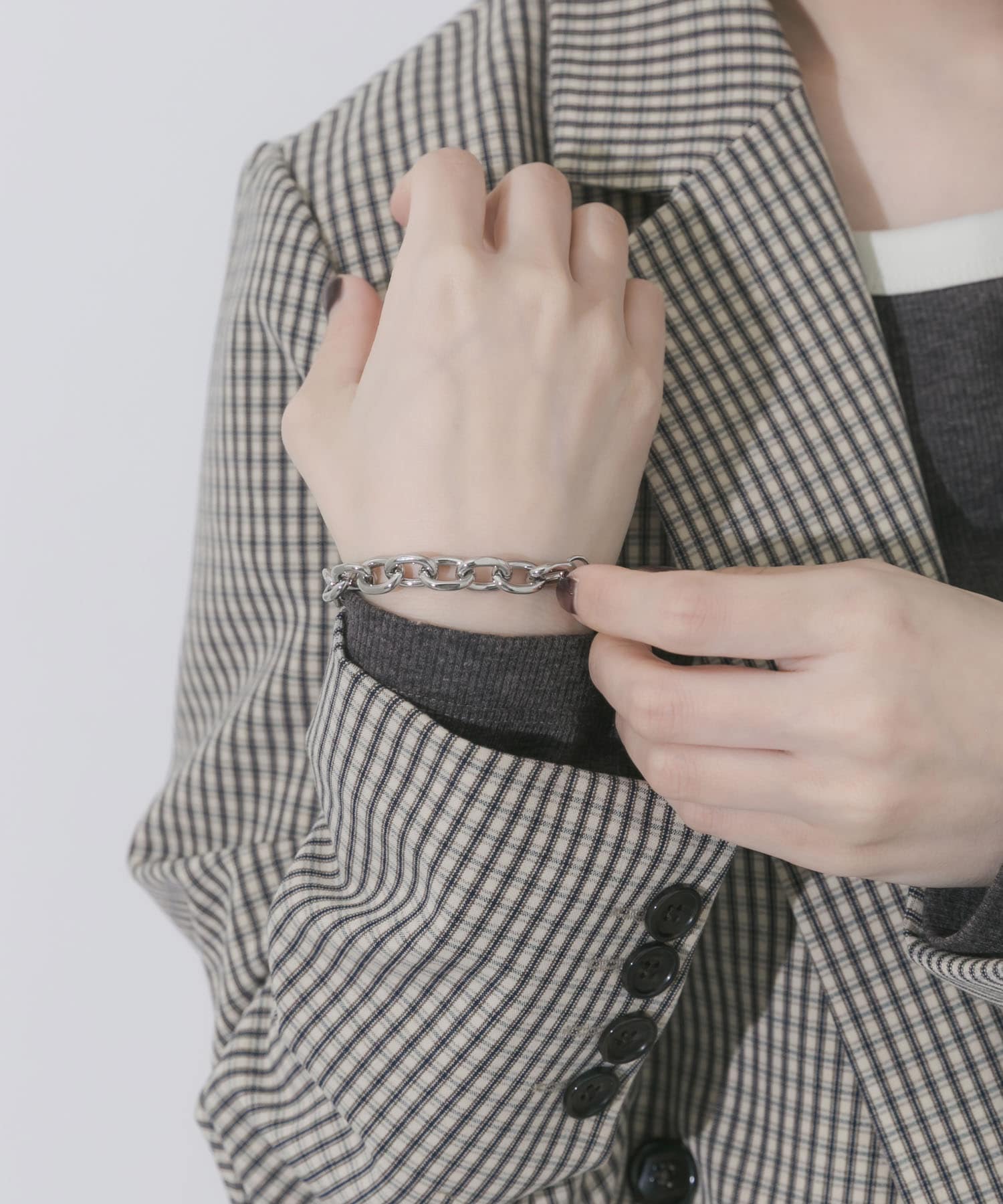 ステンレスボリュームチェーンブレスレット SLV -