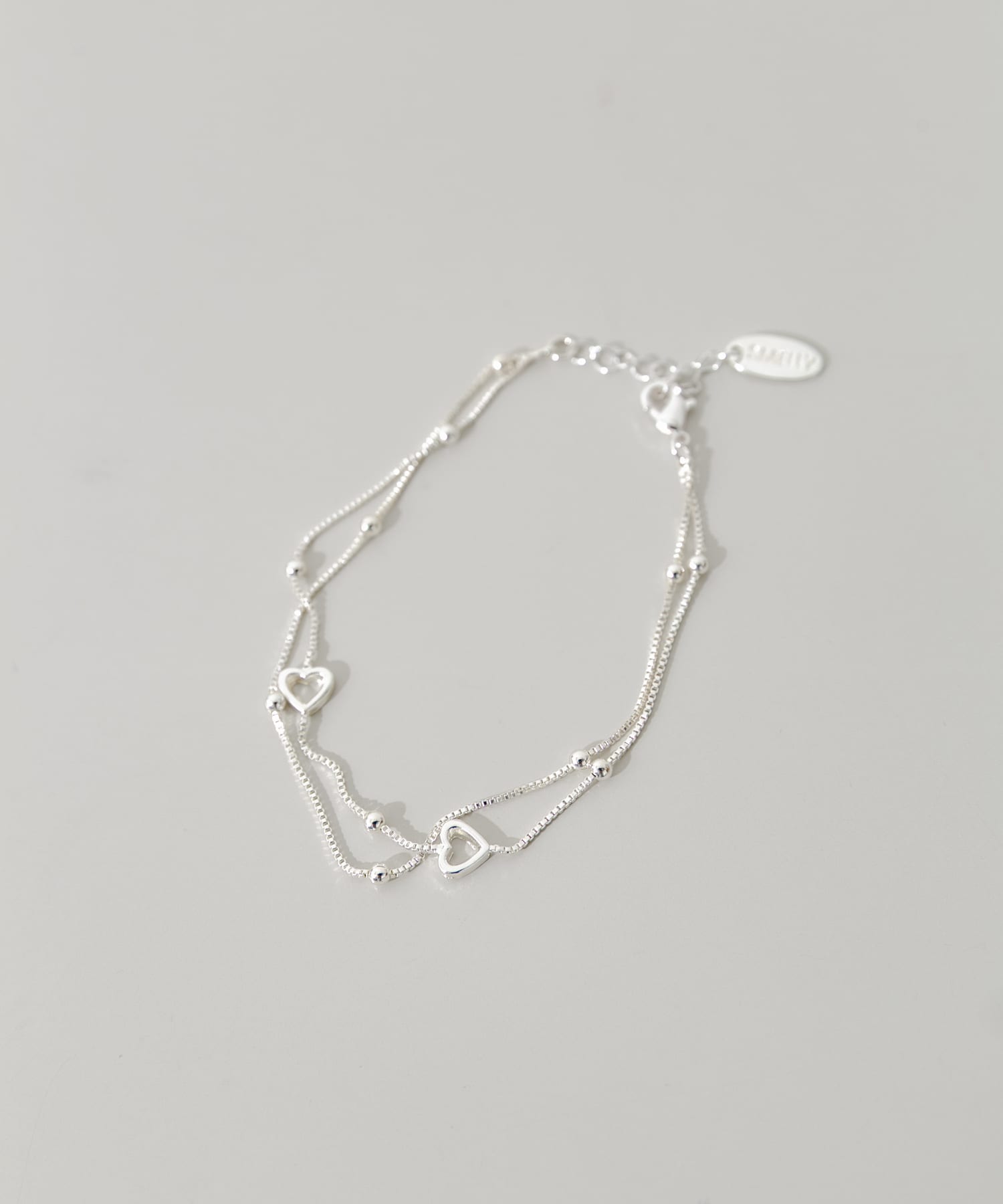 ハートモチーフレイヤードブレスレット SLV -