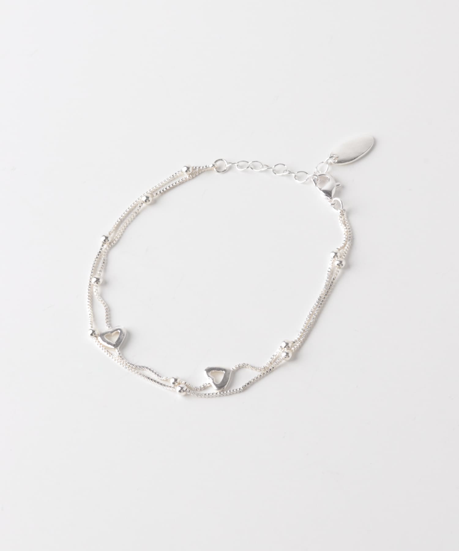 ハートモチーフレイヤードブレスレット SLV -