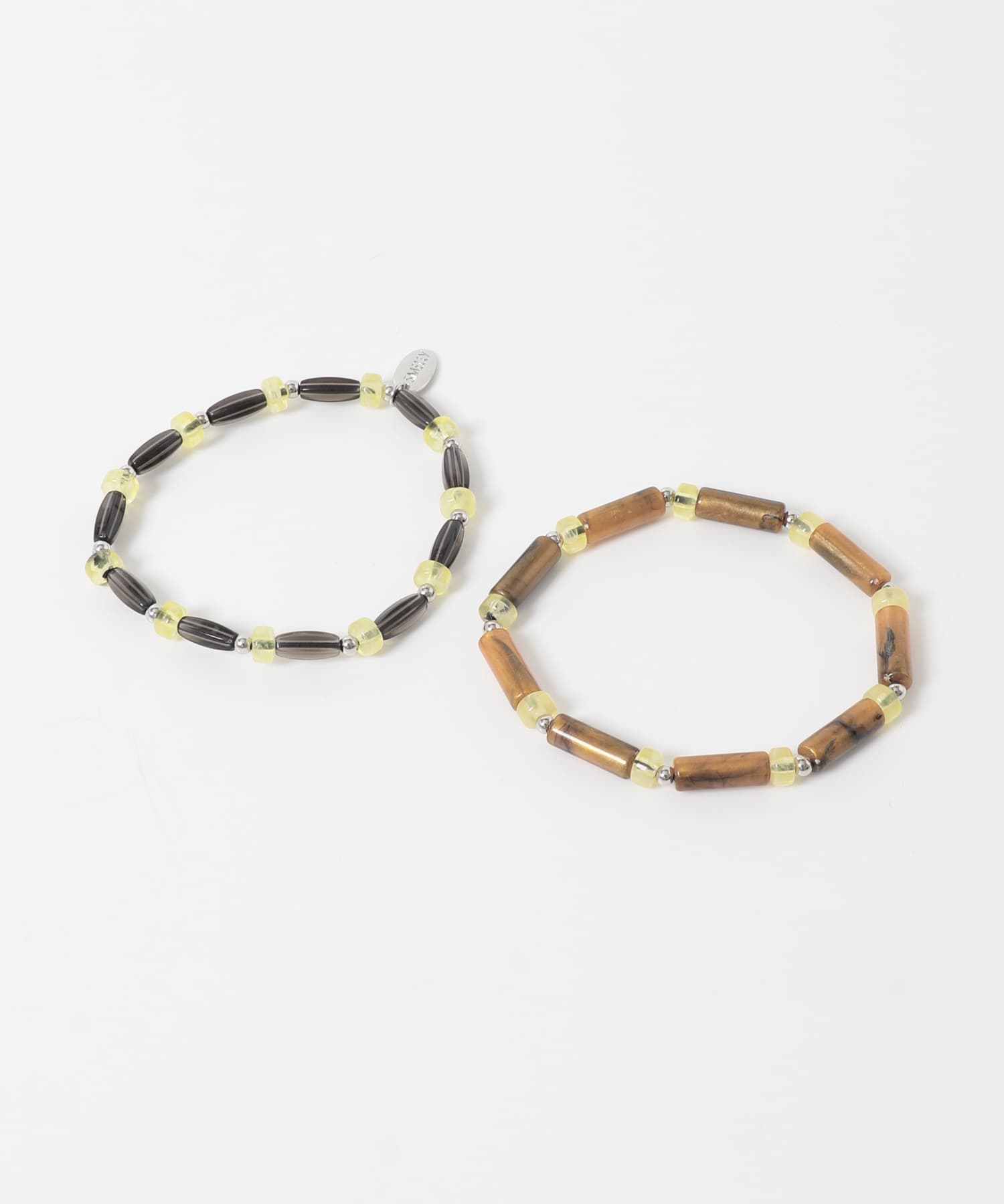 ミックスカラービーズ2セットブレスレット(- PP/BL): アクセサリー