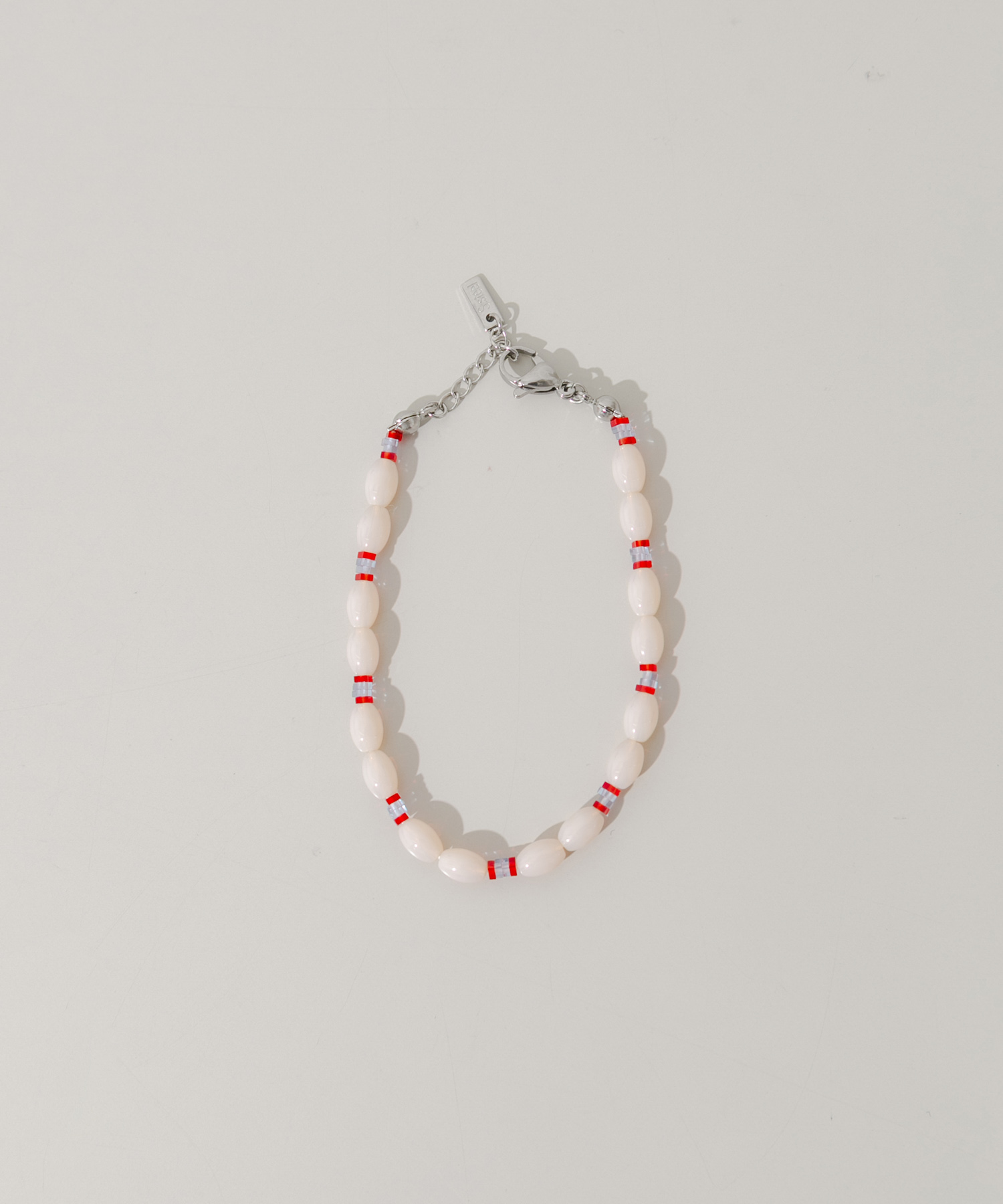 ステンレスポイントカラービーズブレスレット