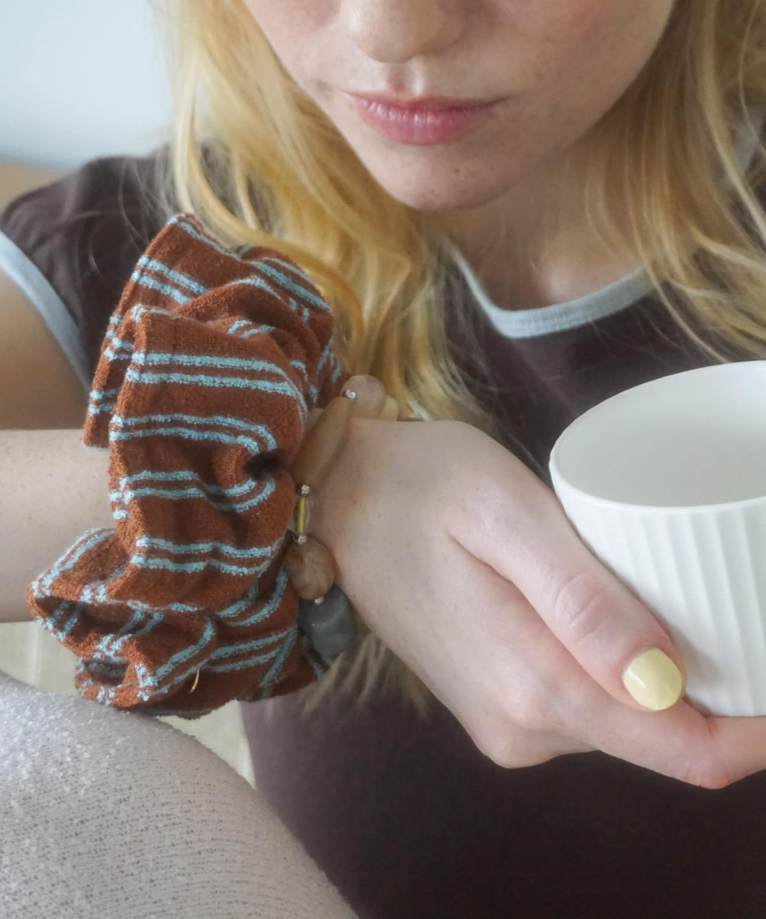 パイルストライプシュシュ LBL/BR -