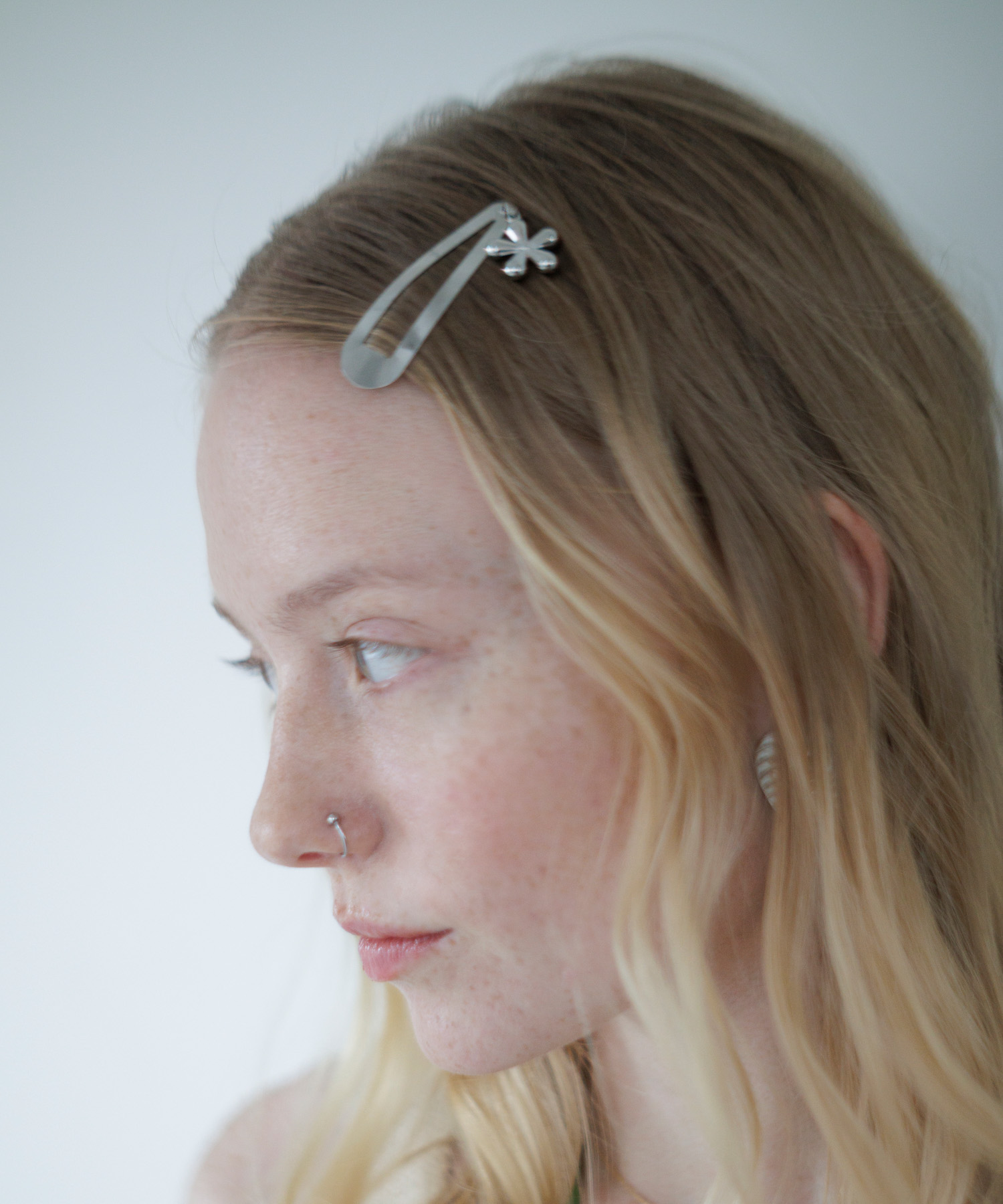 ステンレスフラワーチャームセットヘアピン