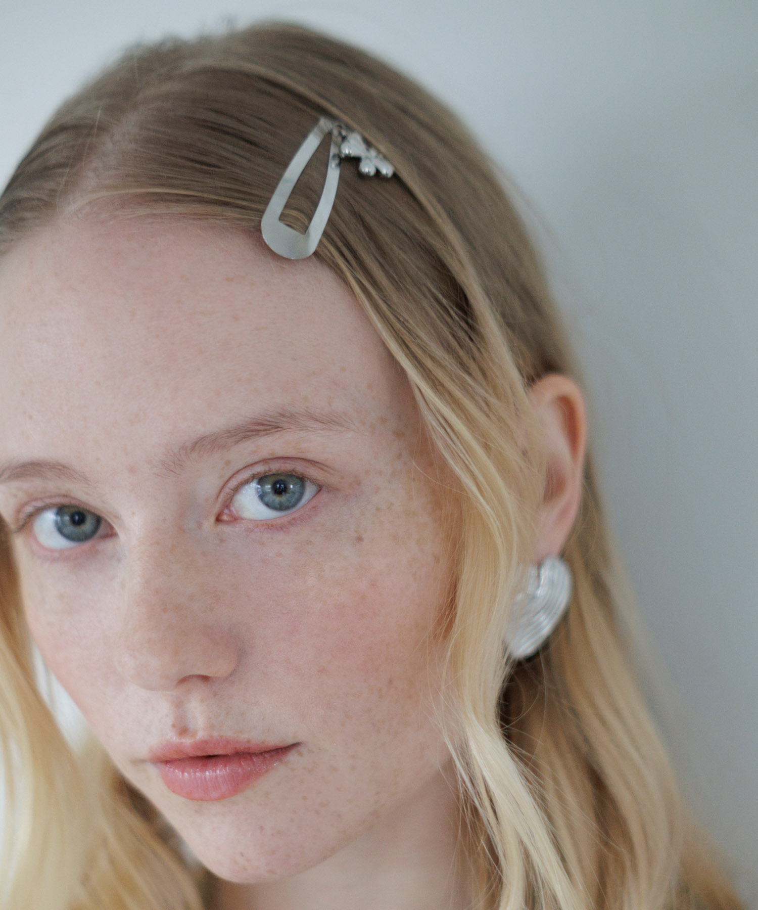 ステンレスフラワーチャームセットヘアピン SLV -