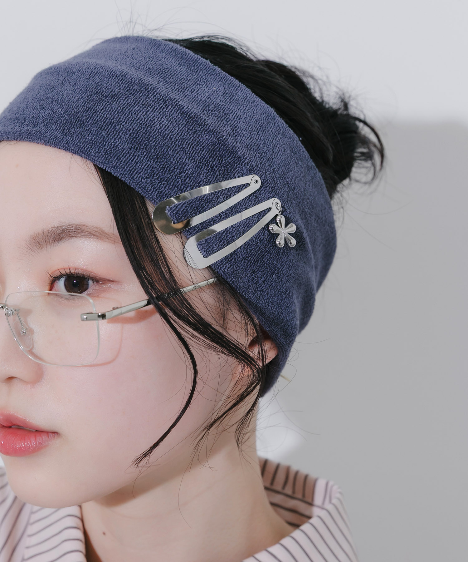 ステンレスフラワーチャームセットヘアピン SLV -