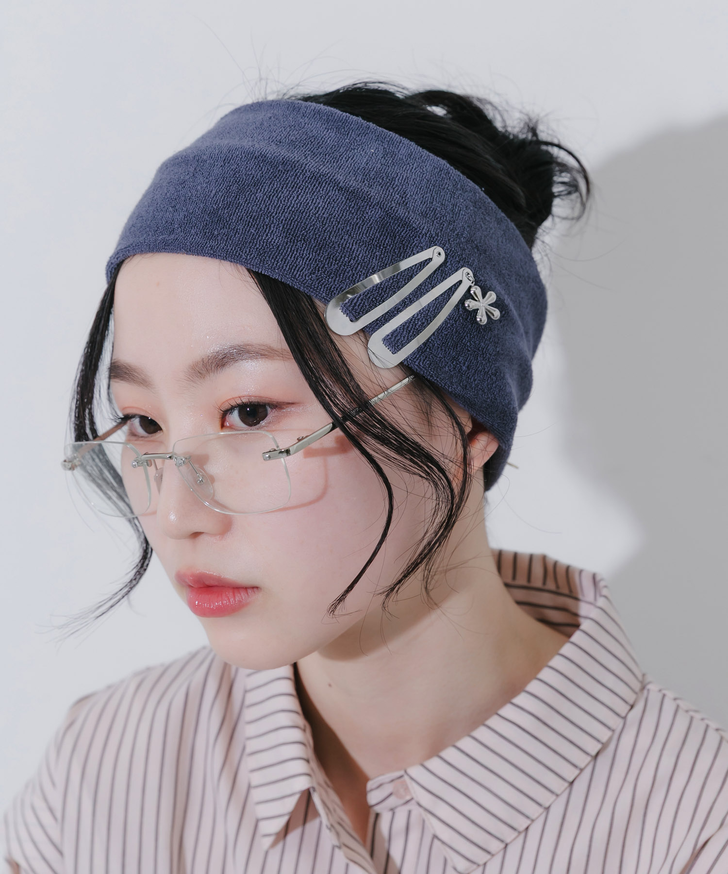 ステンレスフラワーチャームセットヘアピン SLV -