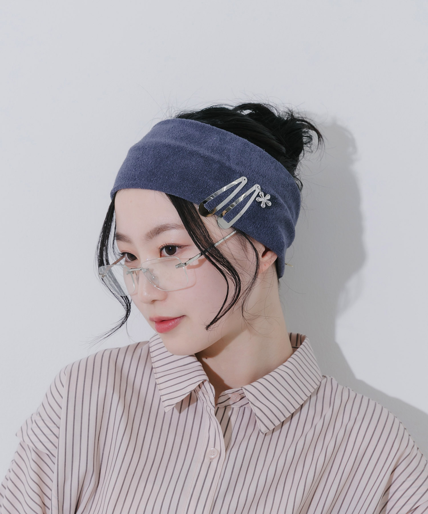 ステンレスフラワーチャームセットヘアピン SLV -