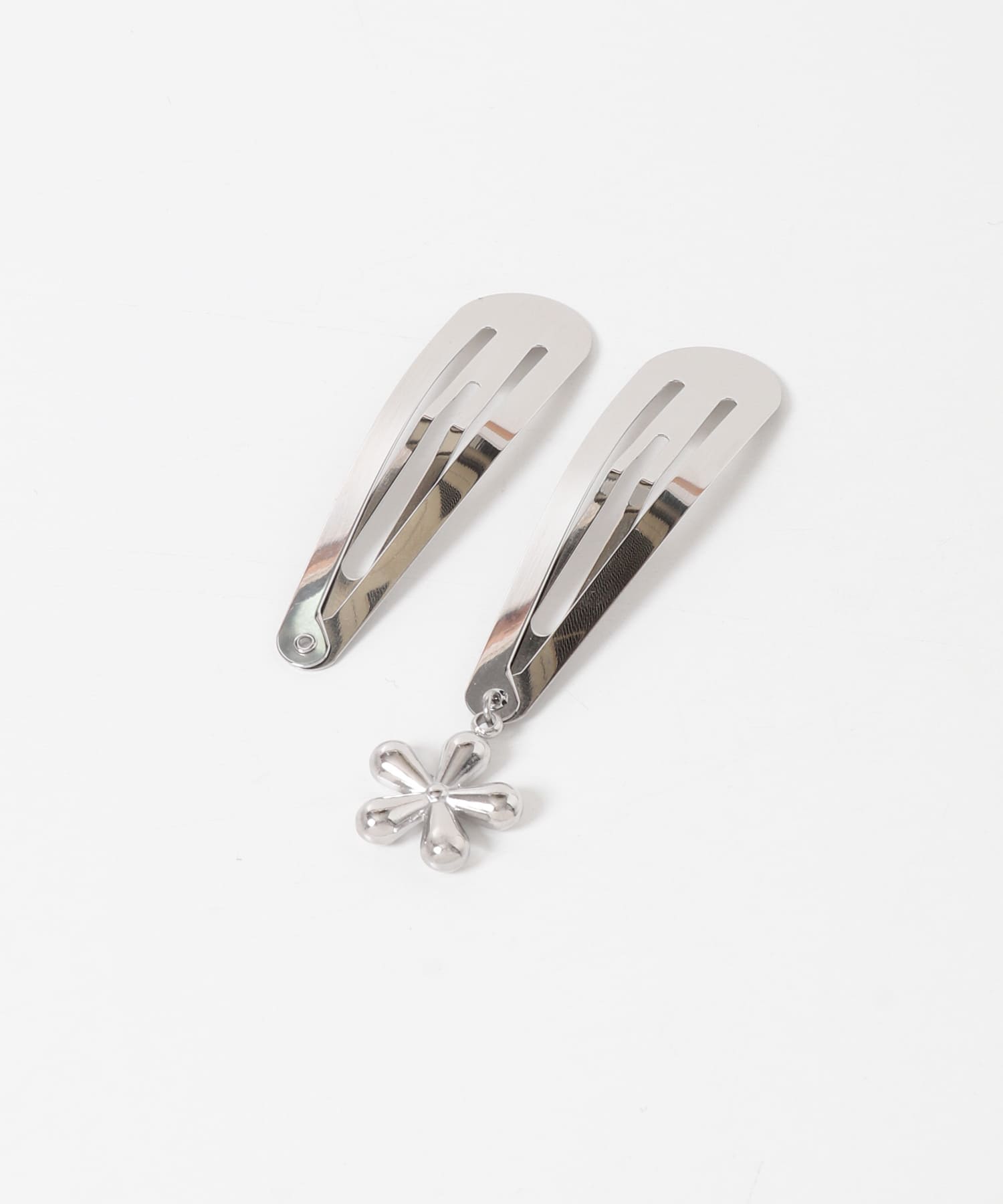 ステンレスフラワーチャームセットヘアピン SLV -