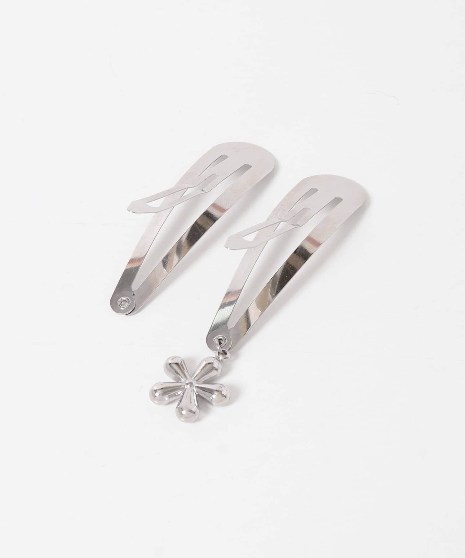 ステンレスフラワーチャームセットヘアピン SLV -