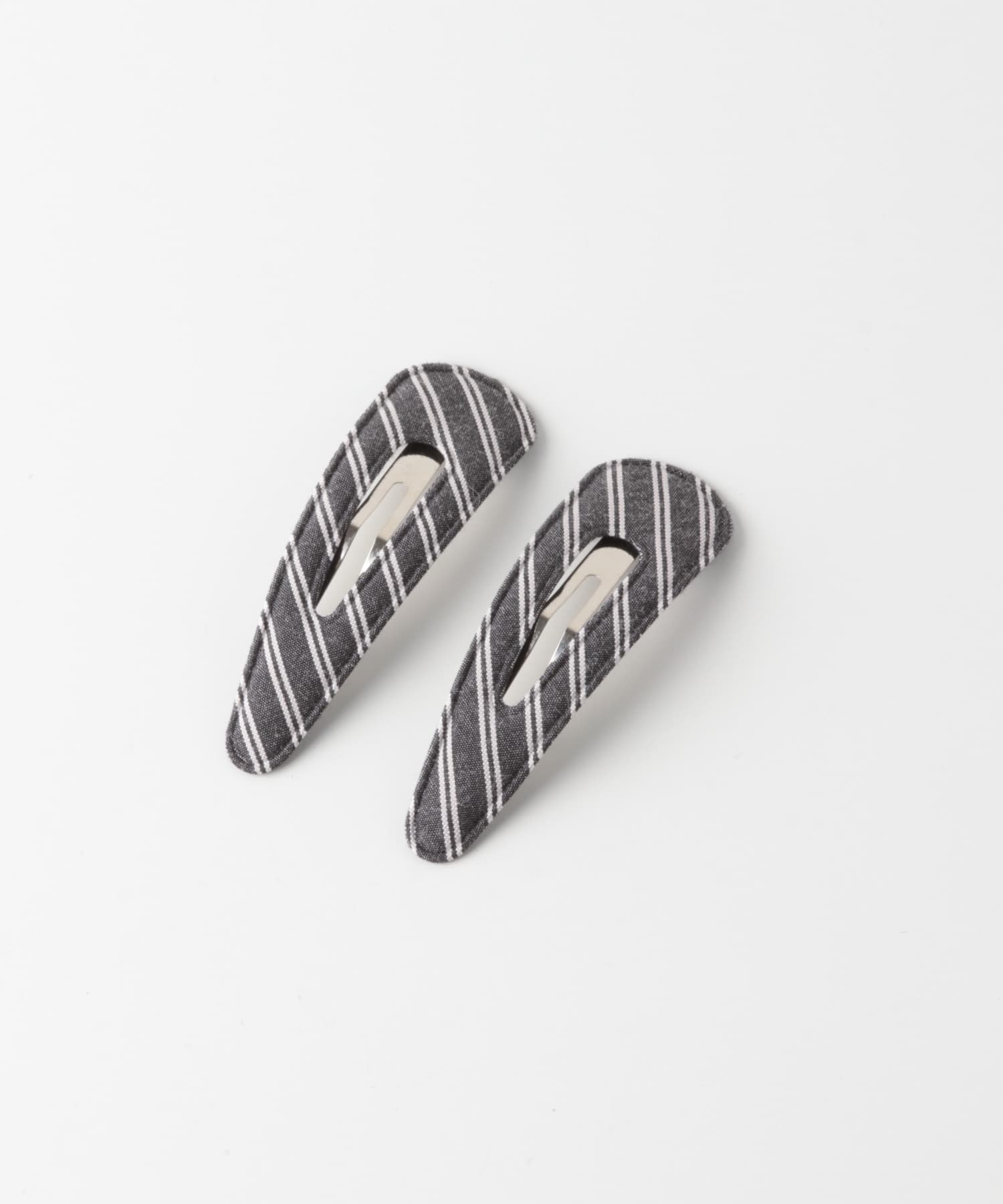 ストライプ2セットヘアピン BLK -