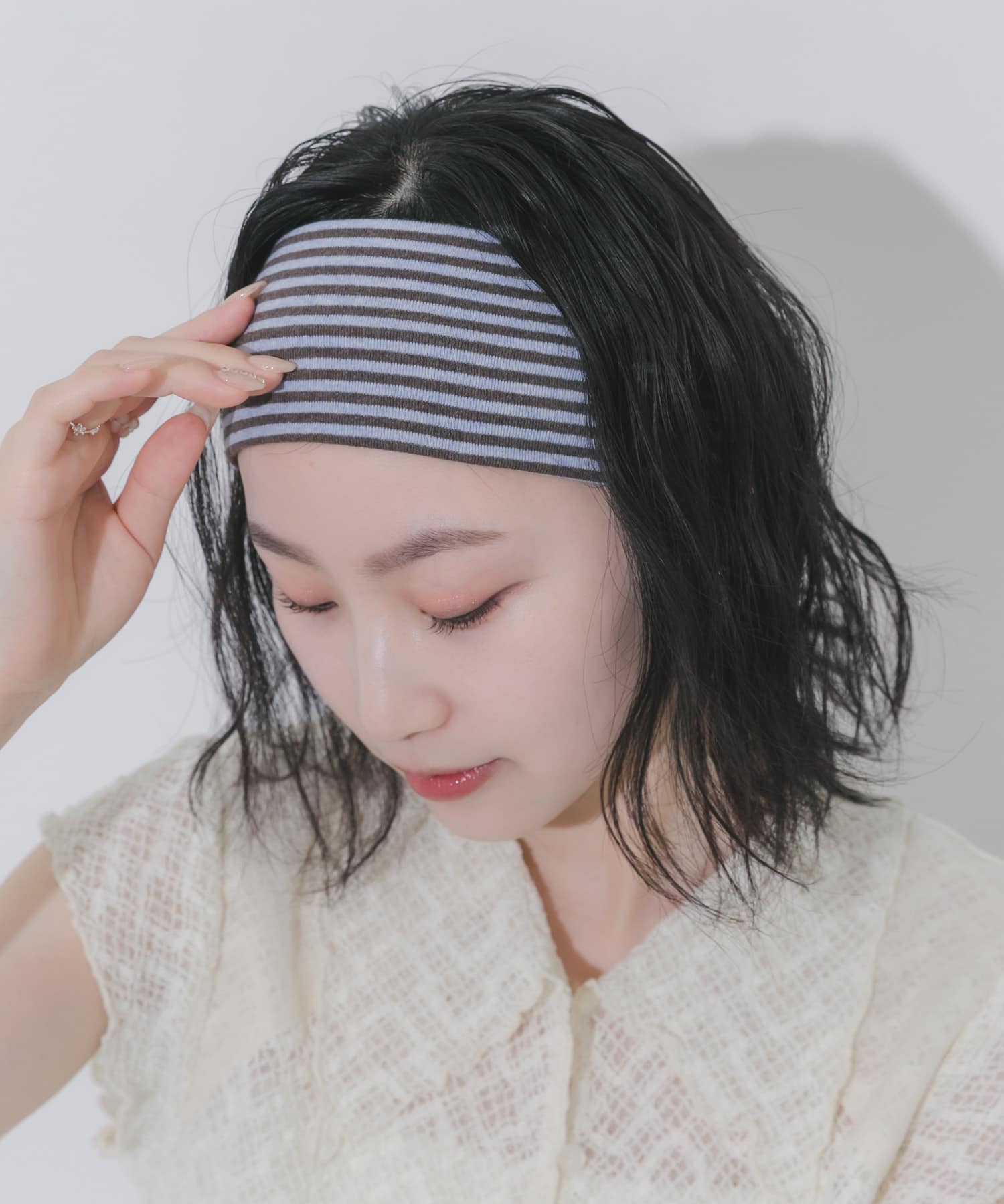 カラーボーダーヘアバンド