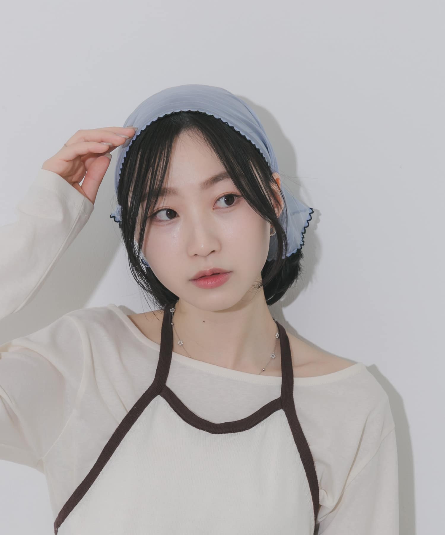 ストライプサンカクスカーフ L.BLU -