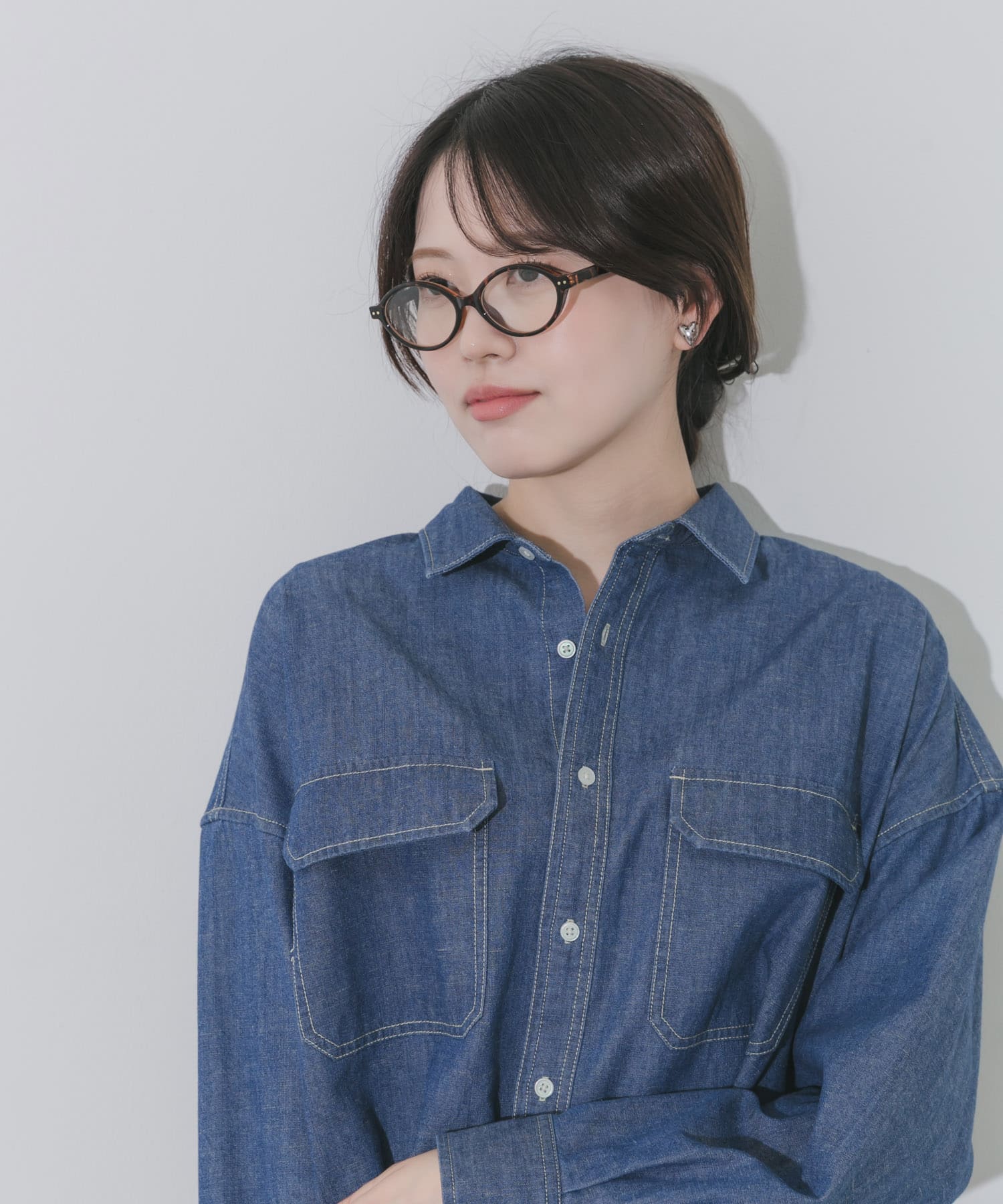 オーバルスリムダテメガネ DEMI -