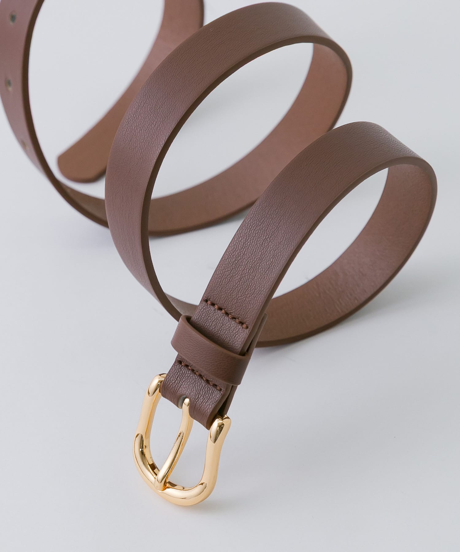 プレーンバックルベルト BRN -