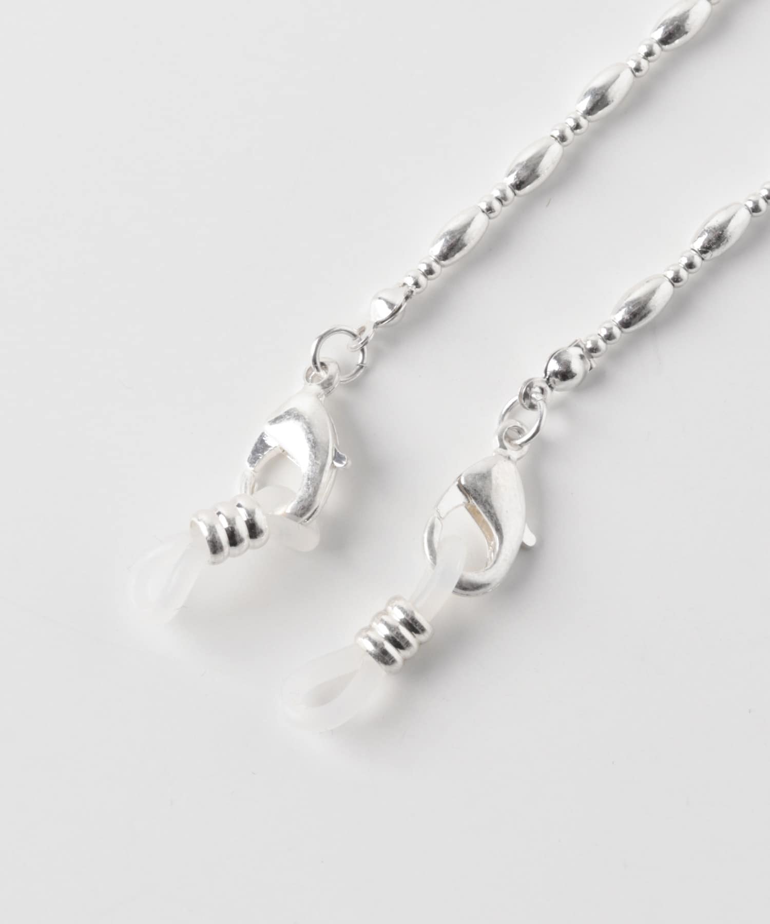 メタルオーバルビーズメガネチェーン SLV -