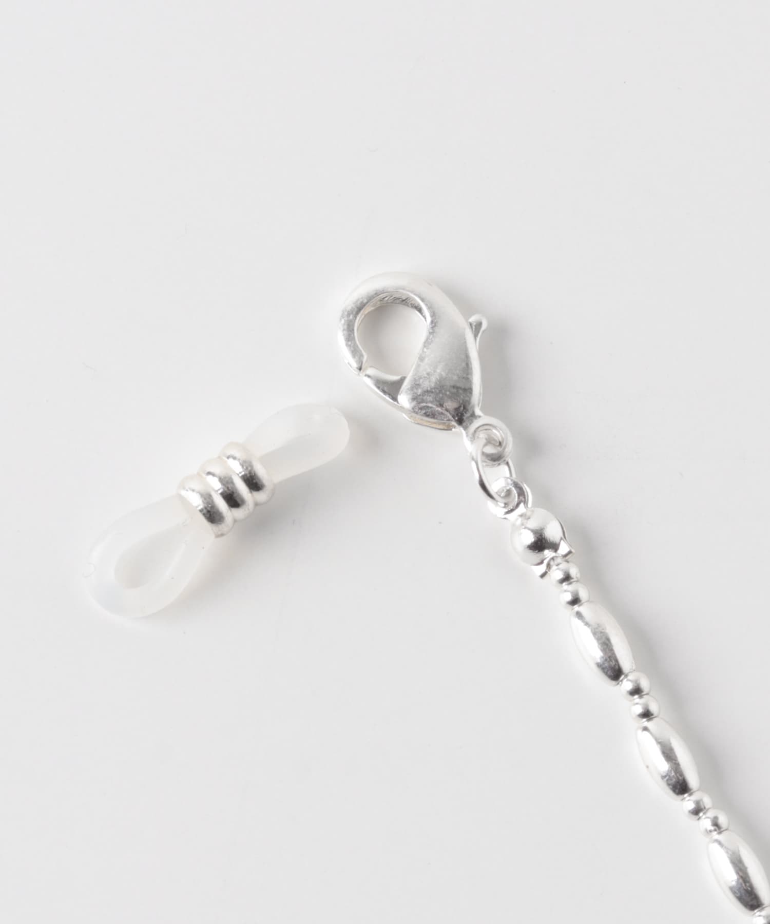 メタルオーバルビーズメガネチェーン SLV -