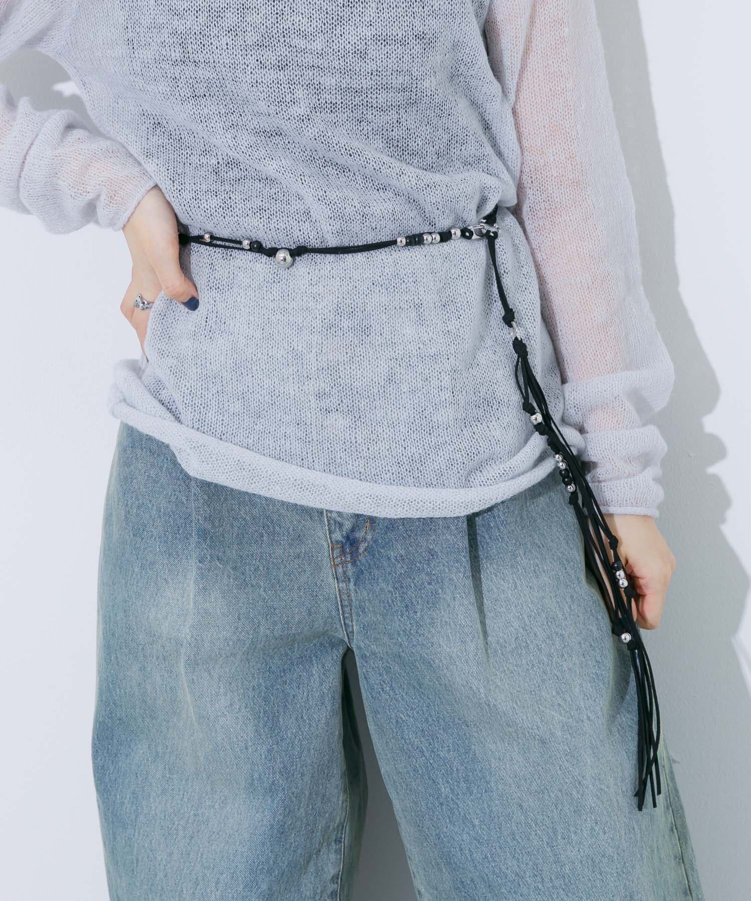 ボールビーズコードベルト BLK -