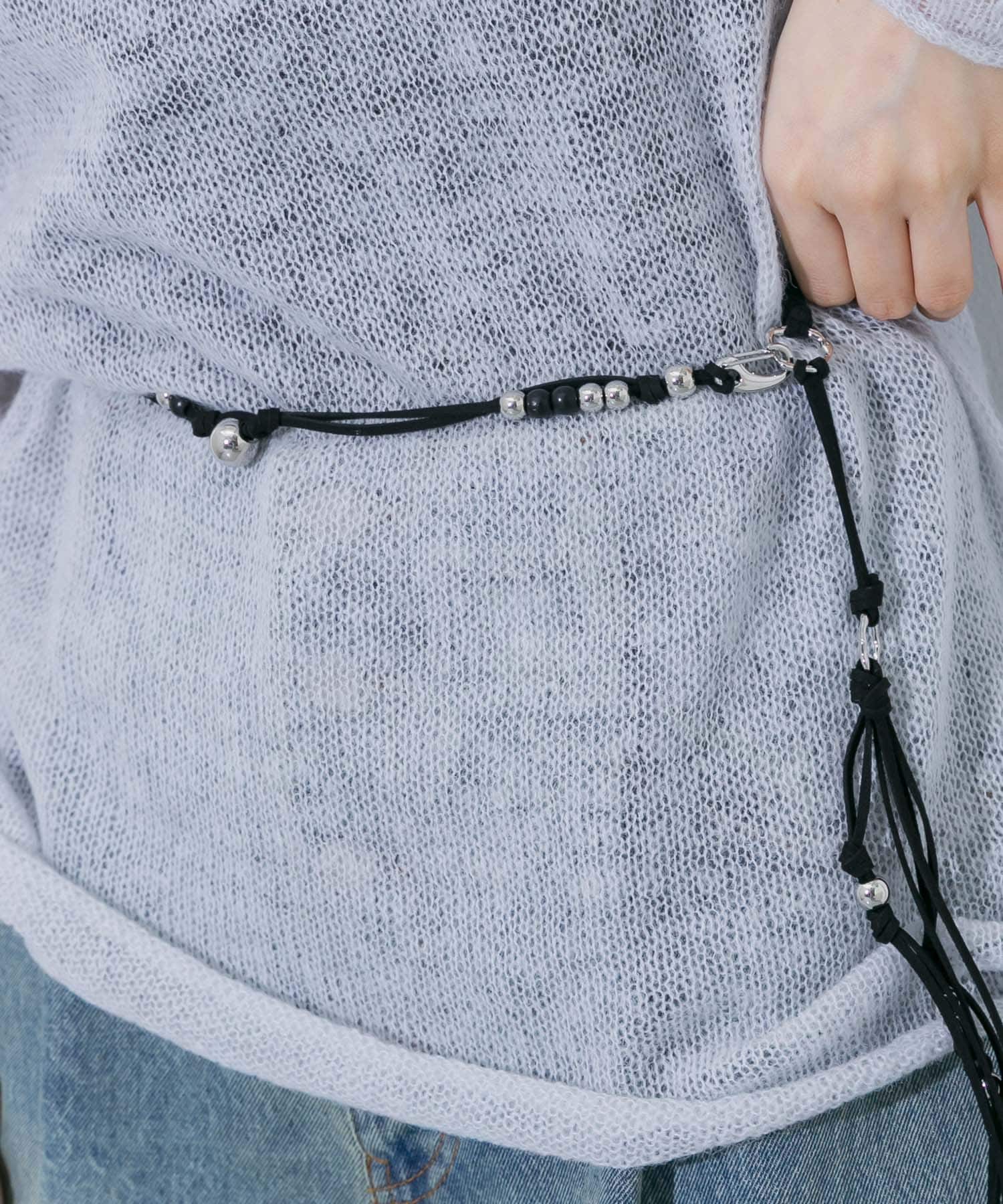 ボールビーズコードベルト BLK -