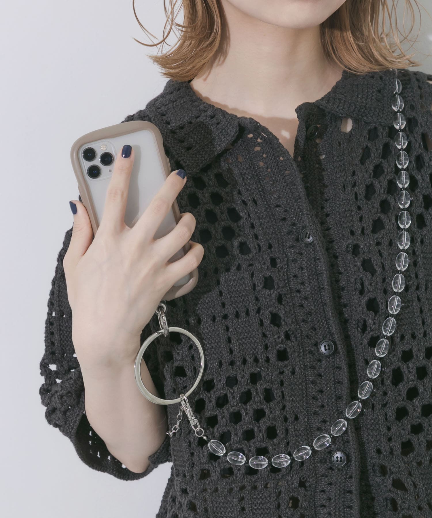 ビーズチェーンマルチショルダー SLV/CLR -