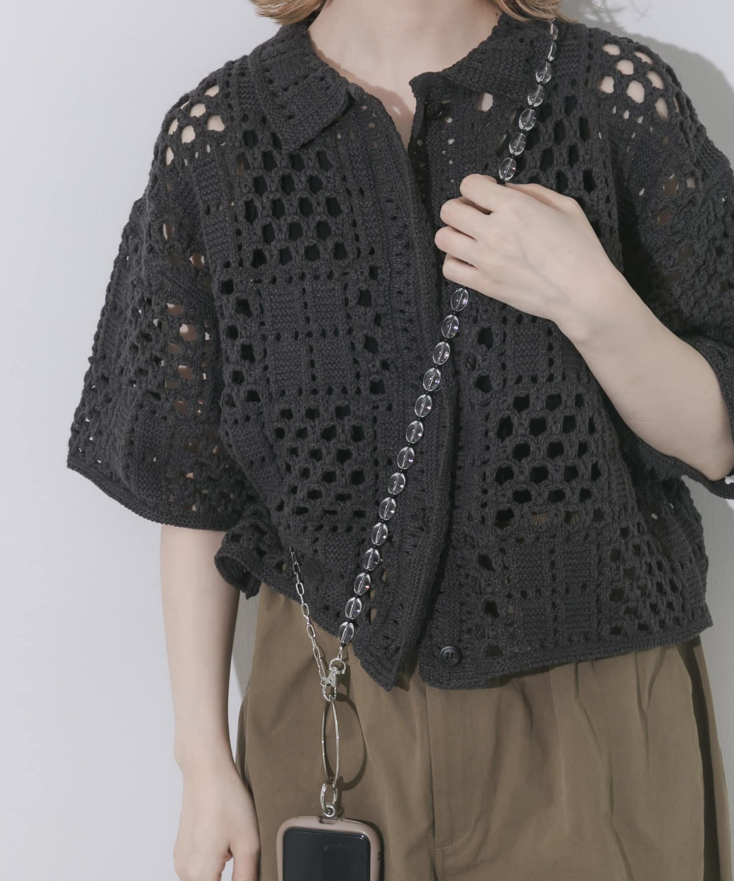 ビーズチェーンマルチショルダー SLV/CLR -