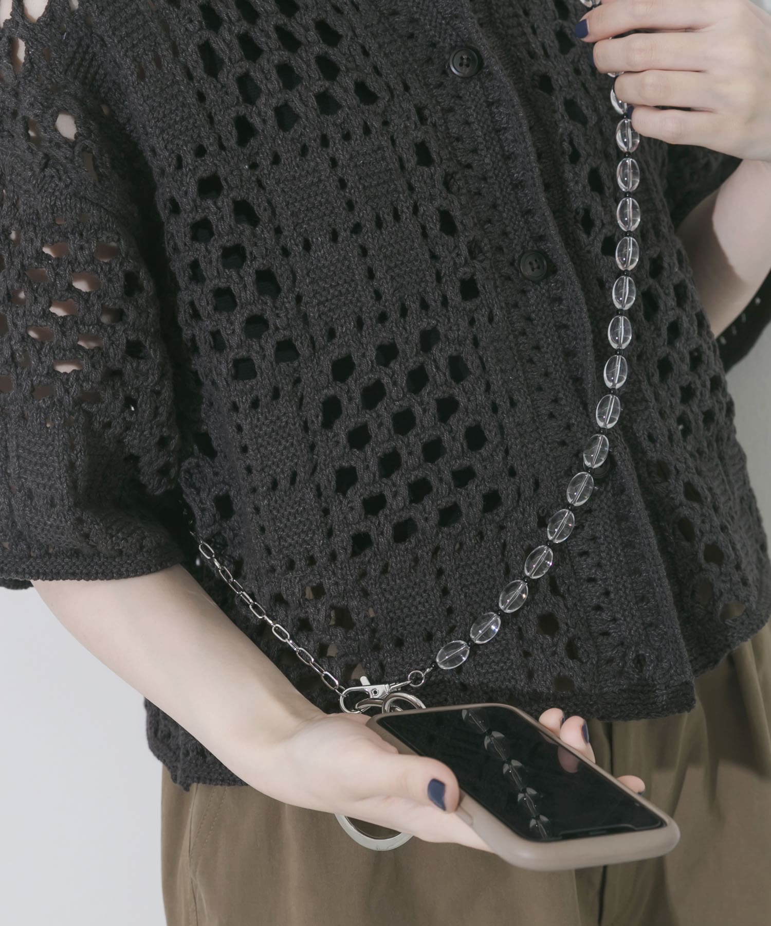 ビーズチェーンマルチショルダー SLV/CLR -