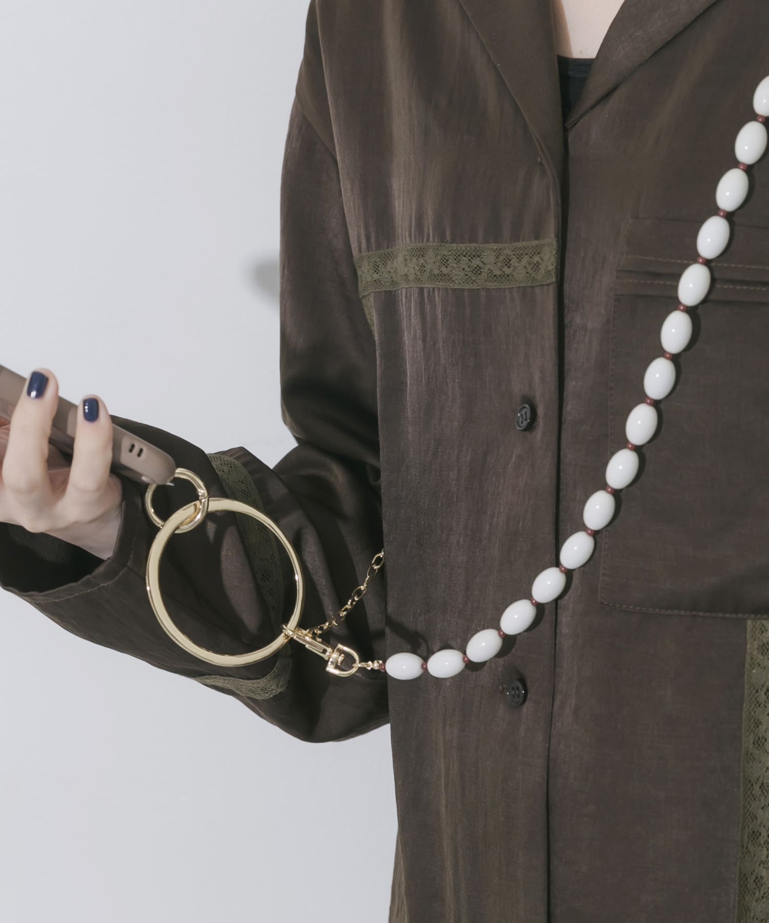 ビーズチェーンマルチショルダー GLD/IVO -