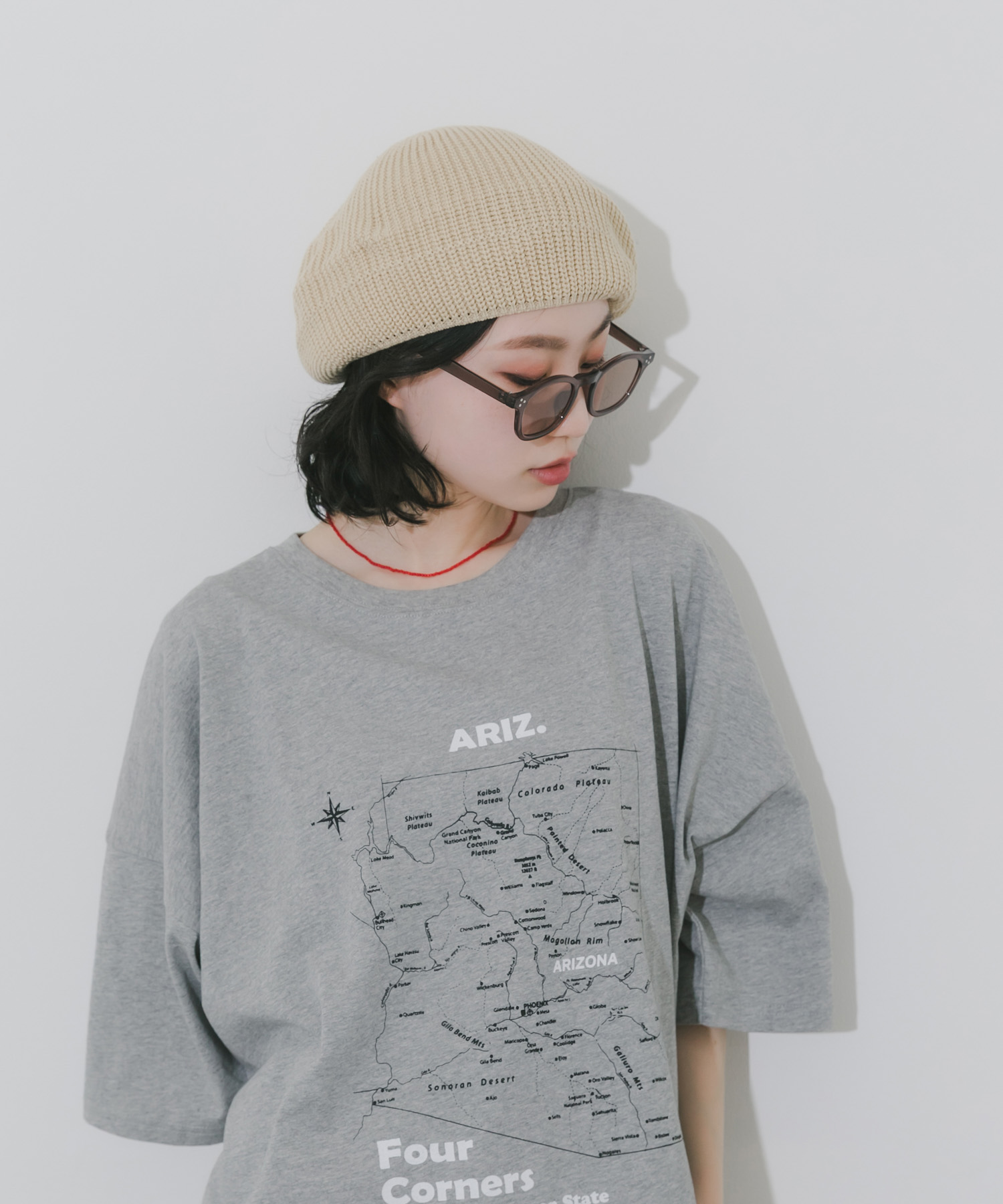 クリアフレームカラーサングラス BRN -