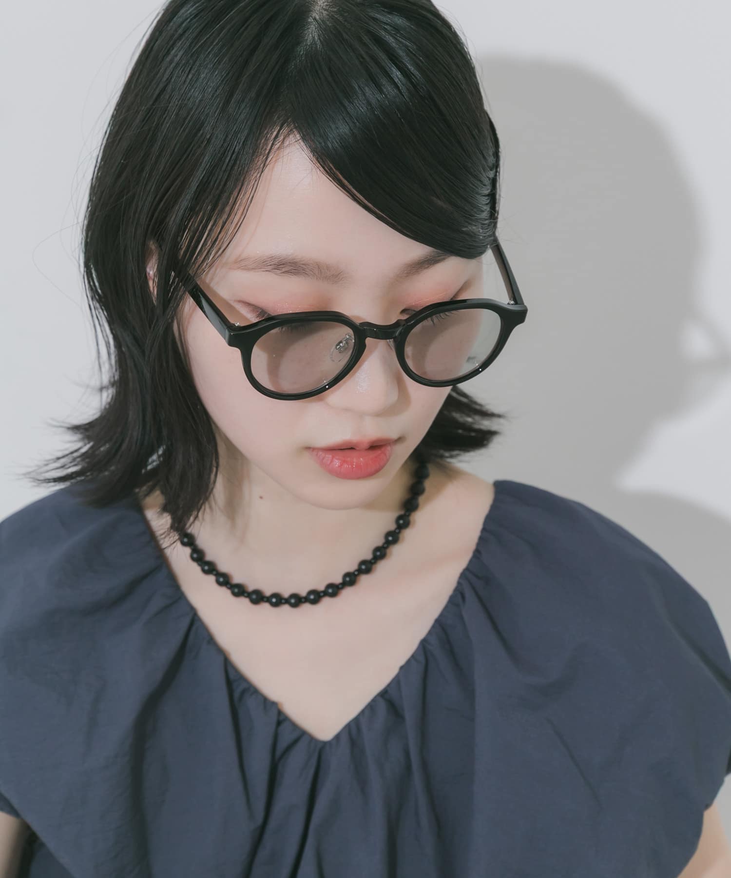 ボストンシェイプサングラス BLK/GRY -