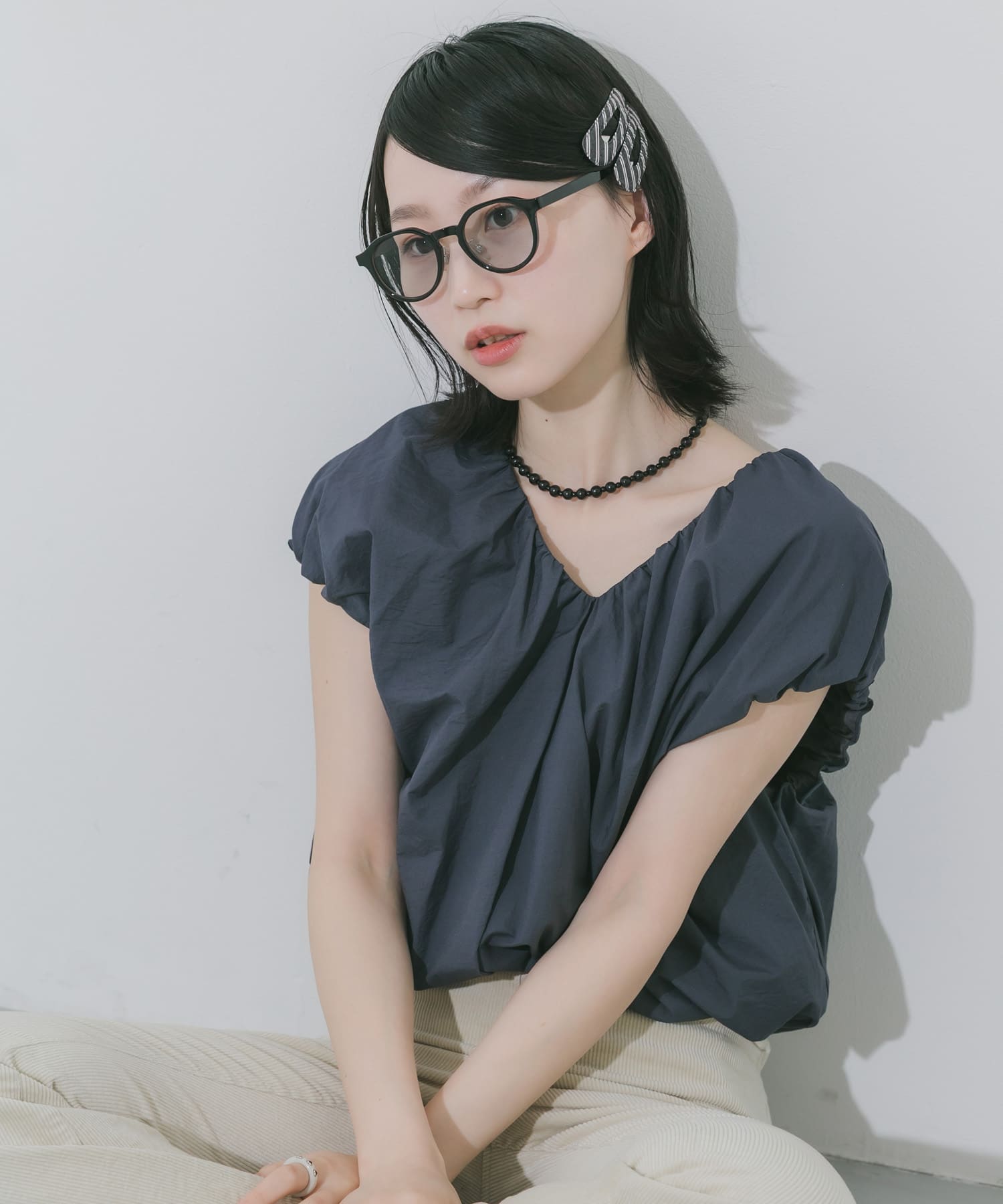 ボストンシェイプサングラス BLK/GRY -