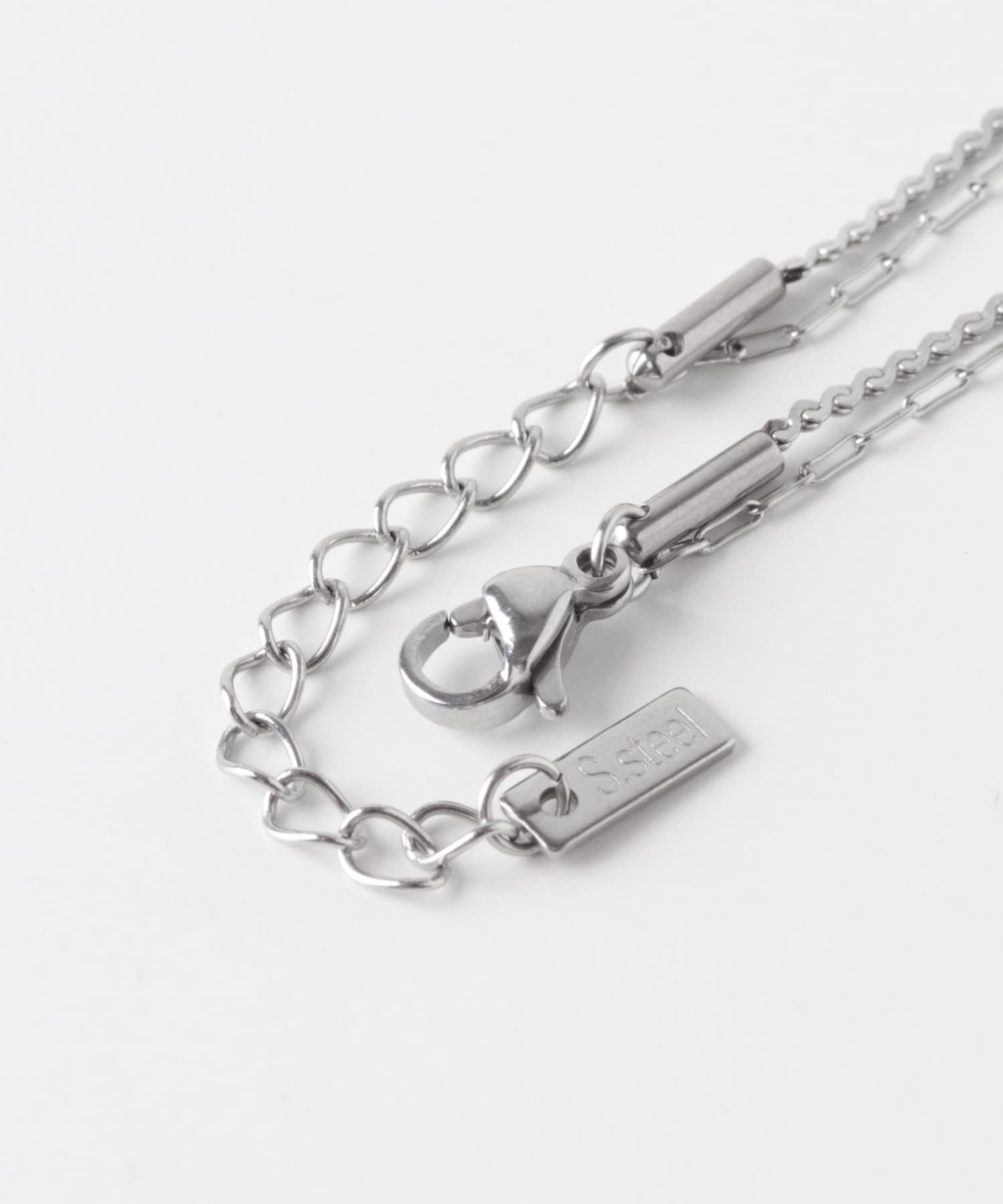 ステンレススリムチェーンレイヤードブレスレット SLV -
