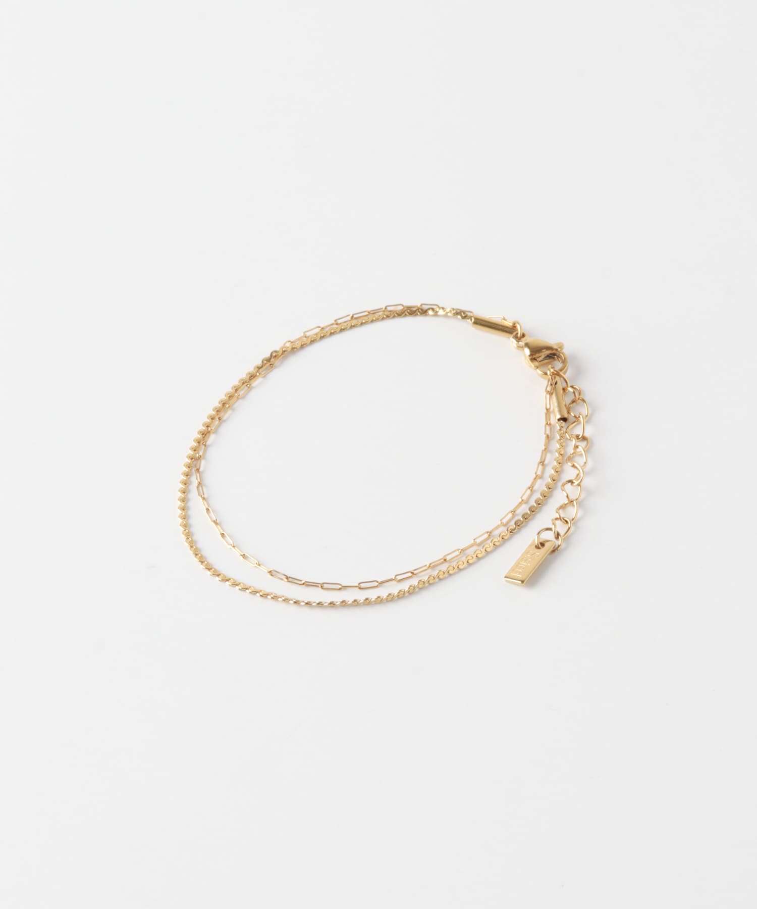 ステンレススリムチェーンレイヤードブレスレット GLD -