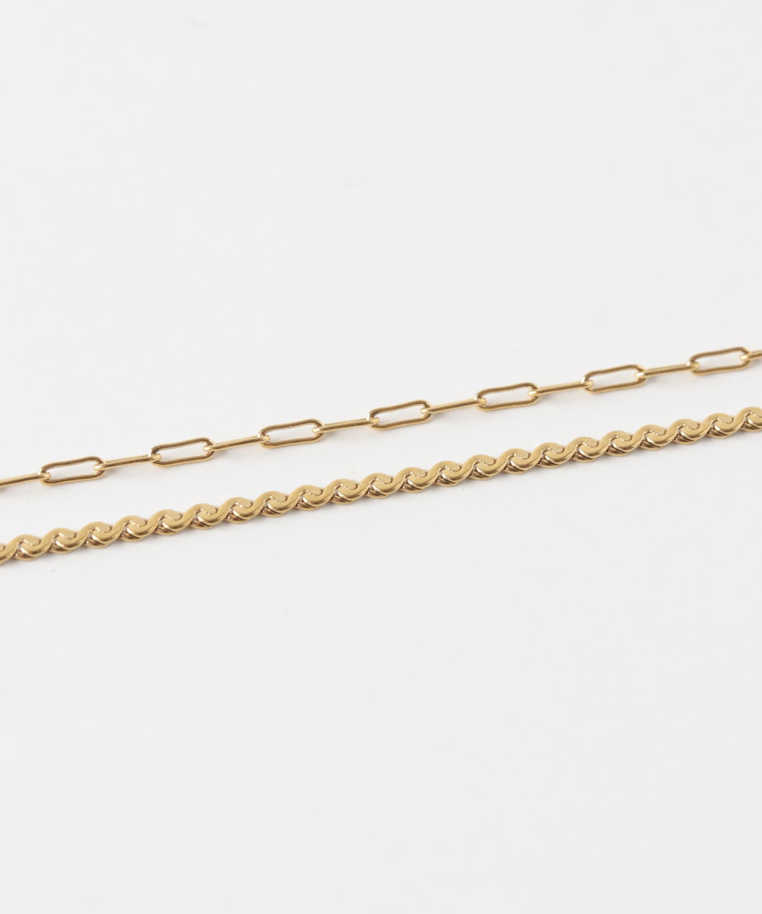 ステンレススリムチェーンレイヤードブレスレット GLD -