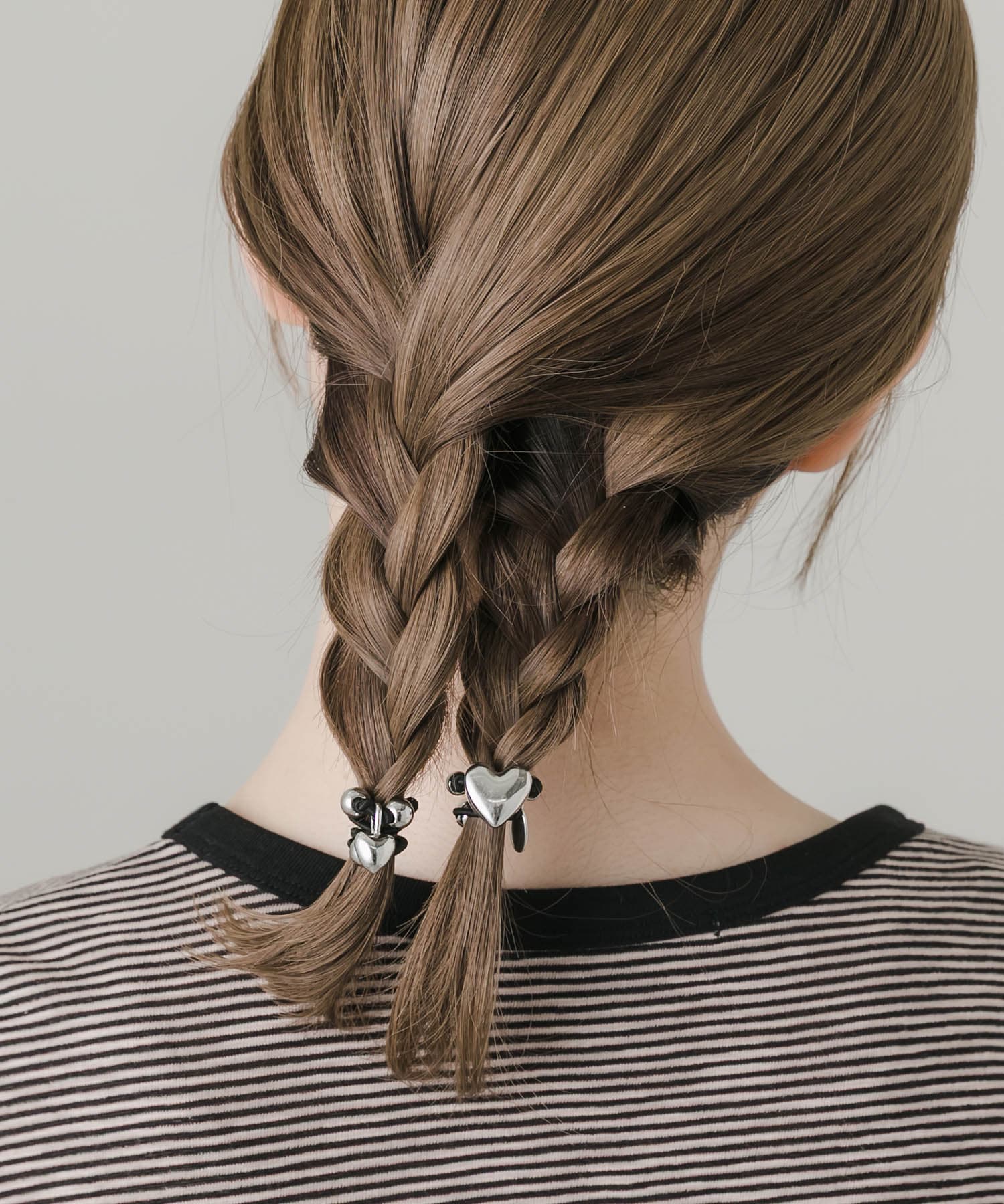 メタルハート2セットヘアポニー SV/BK -