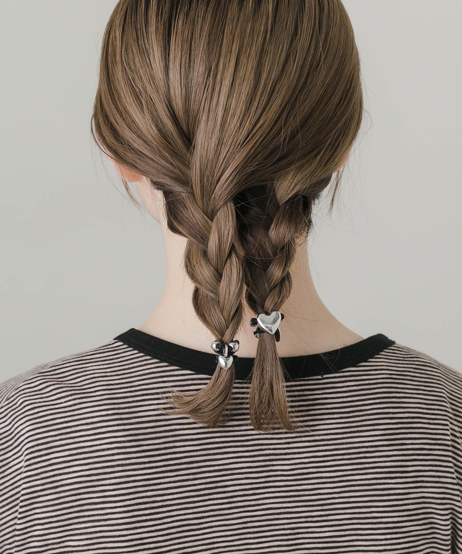 メタルハート2セットヘアポニー SV/BK -