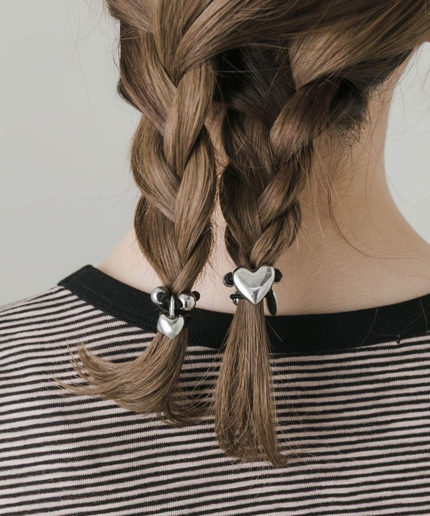 メタルハート2セットヘアポニー SV/BK -