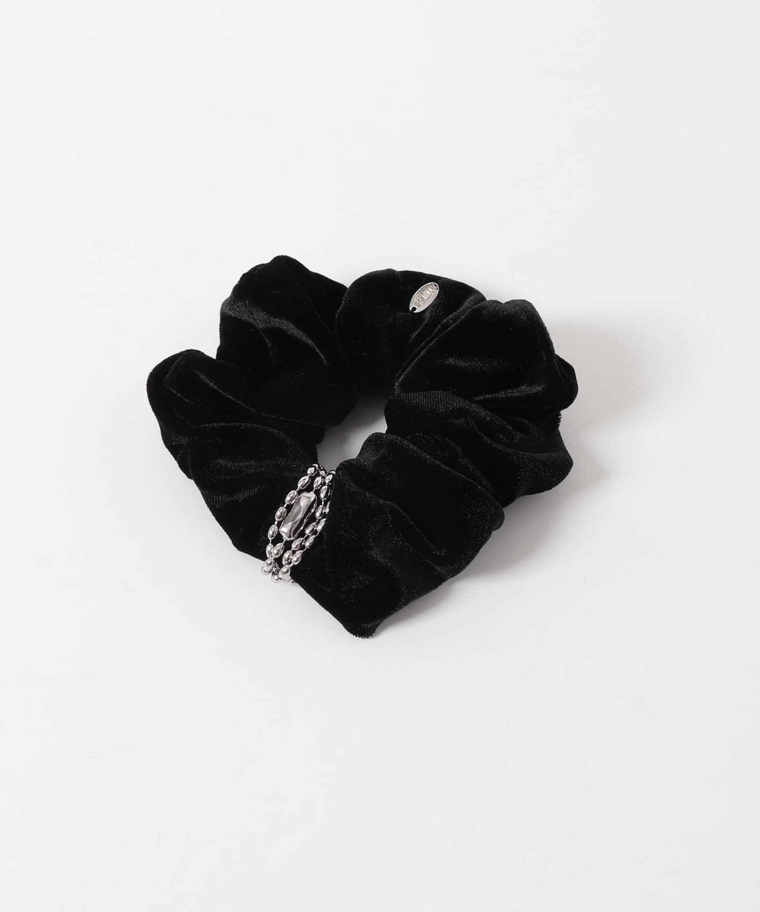 チェーンアクセントベロアシュシュ BK/SV -