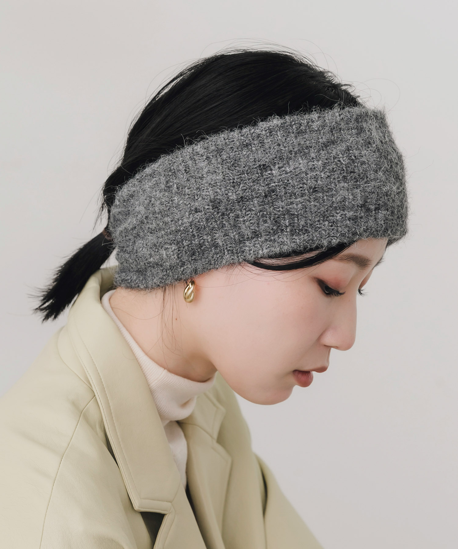 ボリュームニットヘアターバン