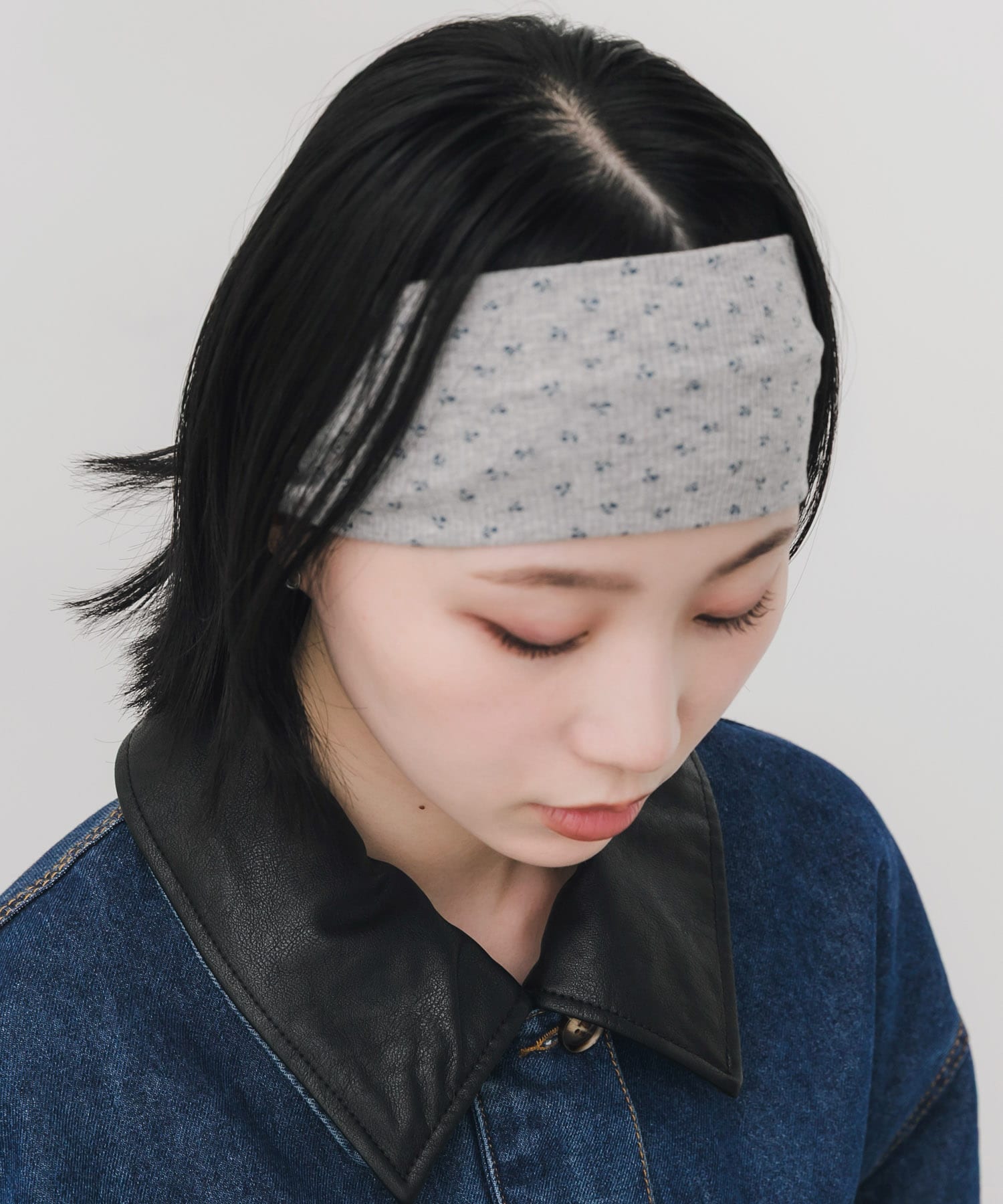 ミニフラワーリブヘアバンド