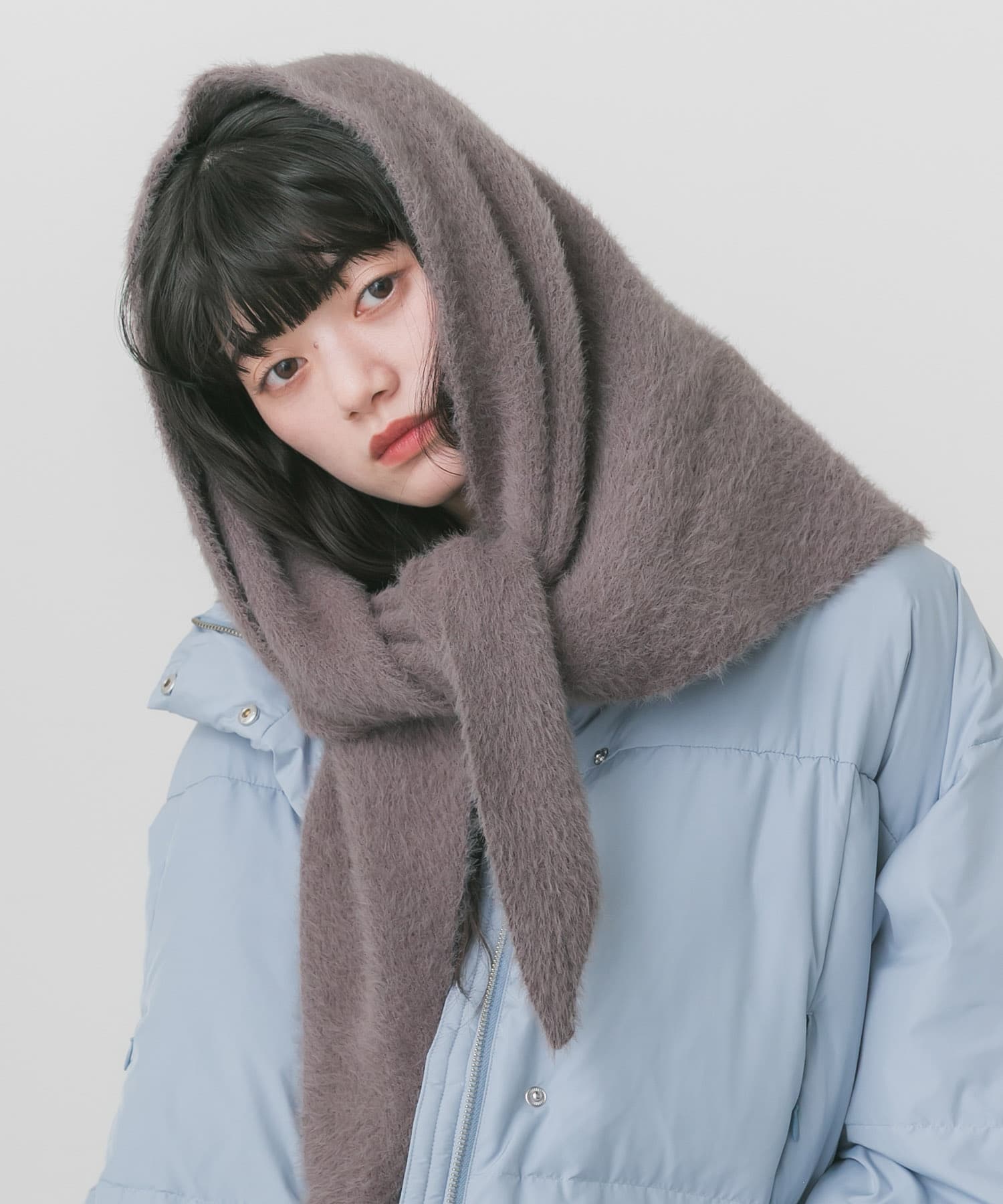 『WEB/一部店舗限定カラー』シャギーサンカクマフラー