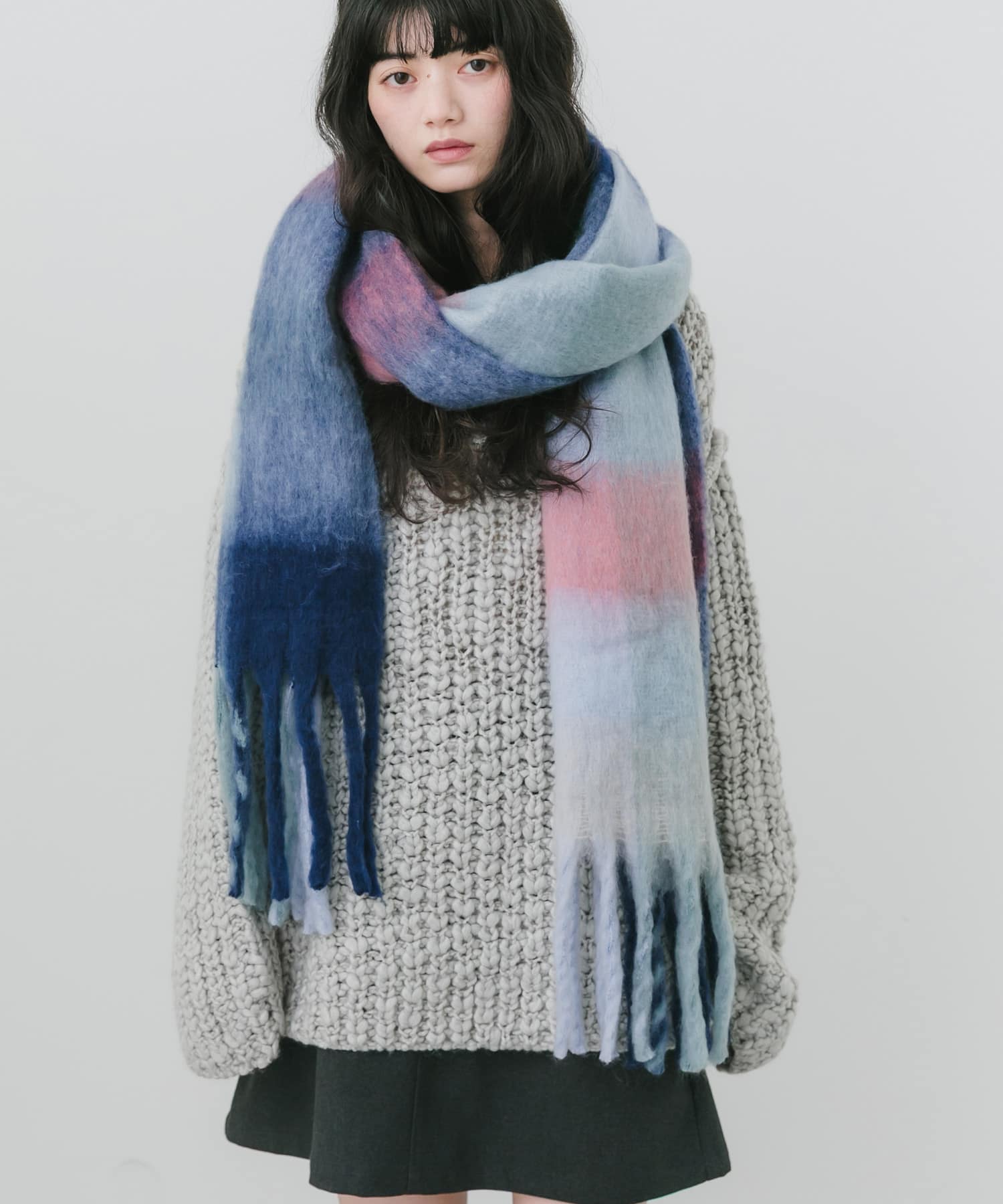 ボーダーニットマフラー(- MULTI WHT): ファッション雑貨｜URBAN