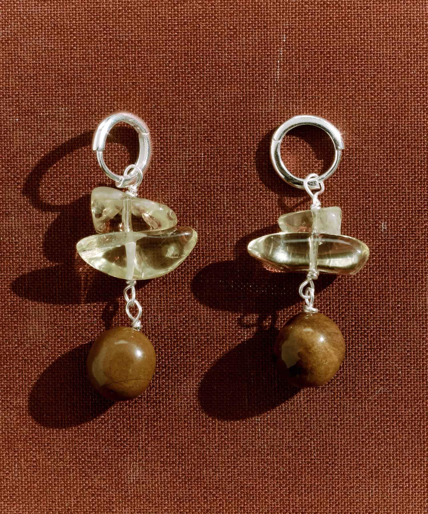 最終値下げluiJewelry narrow hoop ピアス SMELLY so' lemon quartz hoop pierce(- BR/SL): アクセサリー｜URBAN