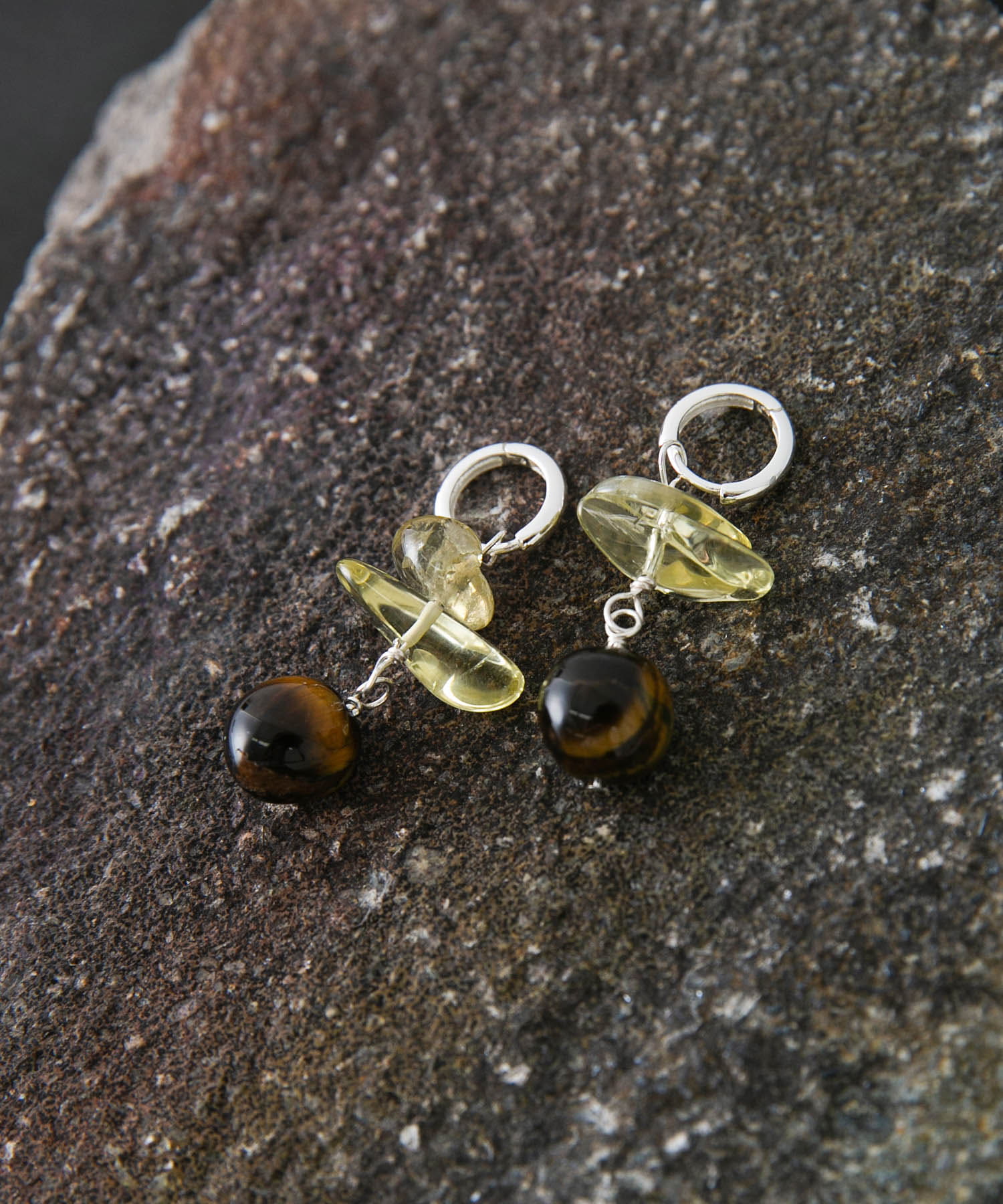 SMELLY so' lemon quartz hoop pierce(- BR/SL): アクセサリー｜URBAN